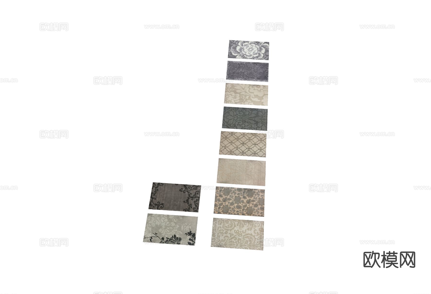 印花地毯 方形地毯 客厅地毯su模型下载（渲染图1）