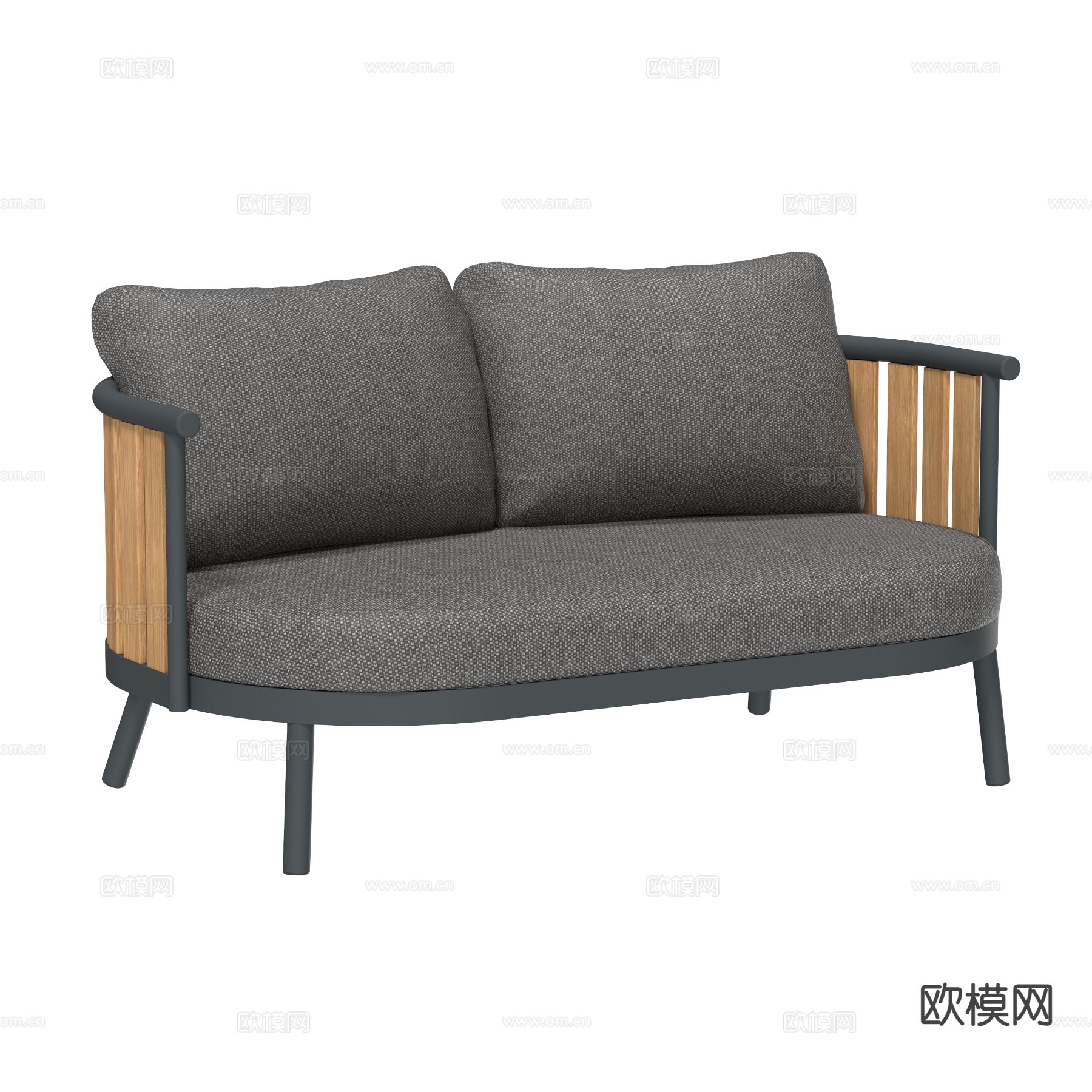 双人沙发 扶手沙发su模型下载（渲染图2）