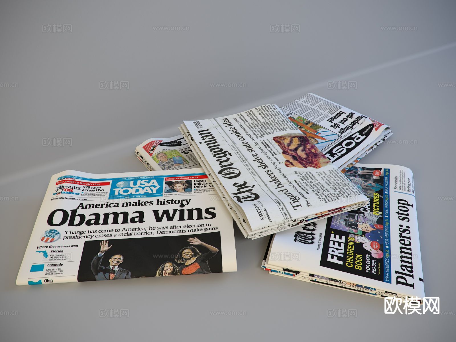 书籍 报纸 杂志su模型下载（渲染图2）