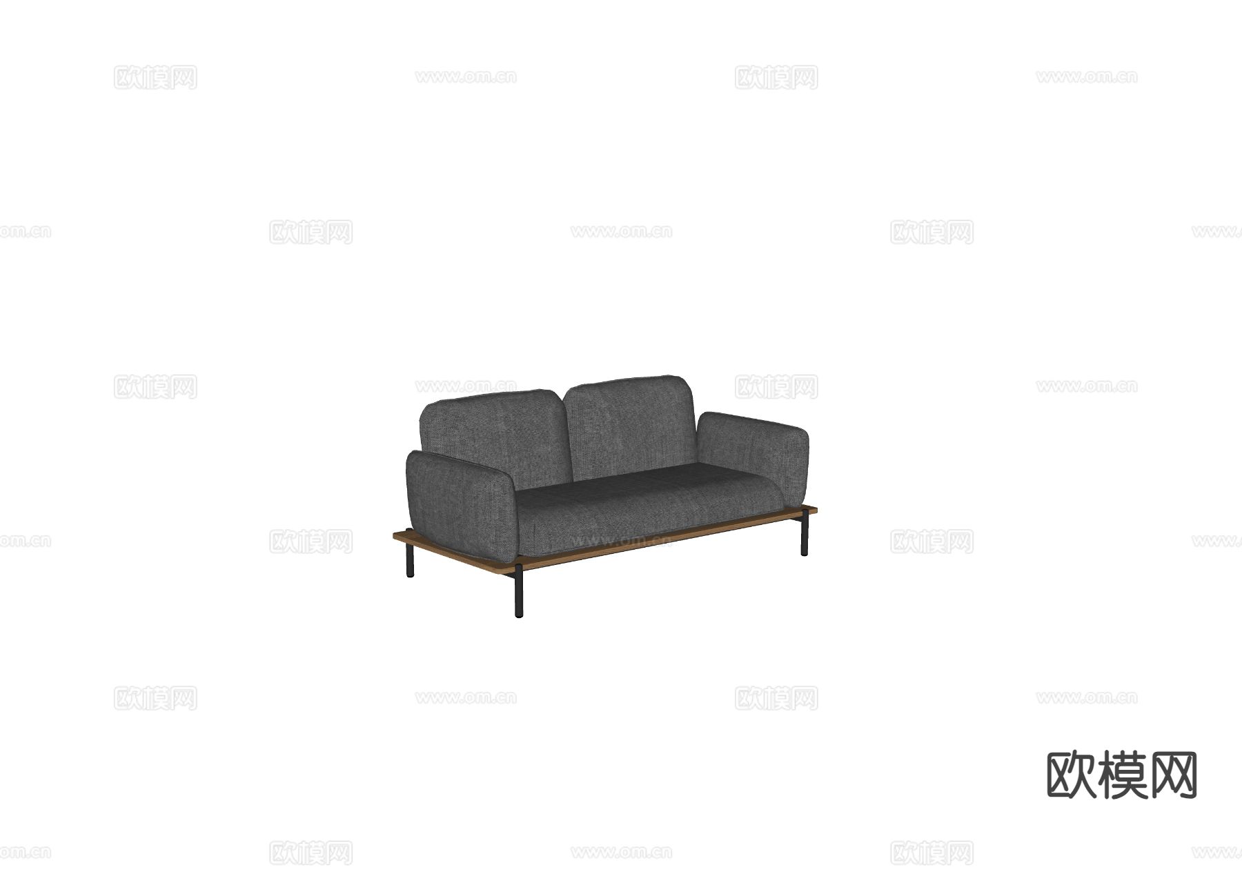 双人沙发 扶手沙发su模型下载（渲染图1）