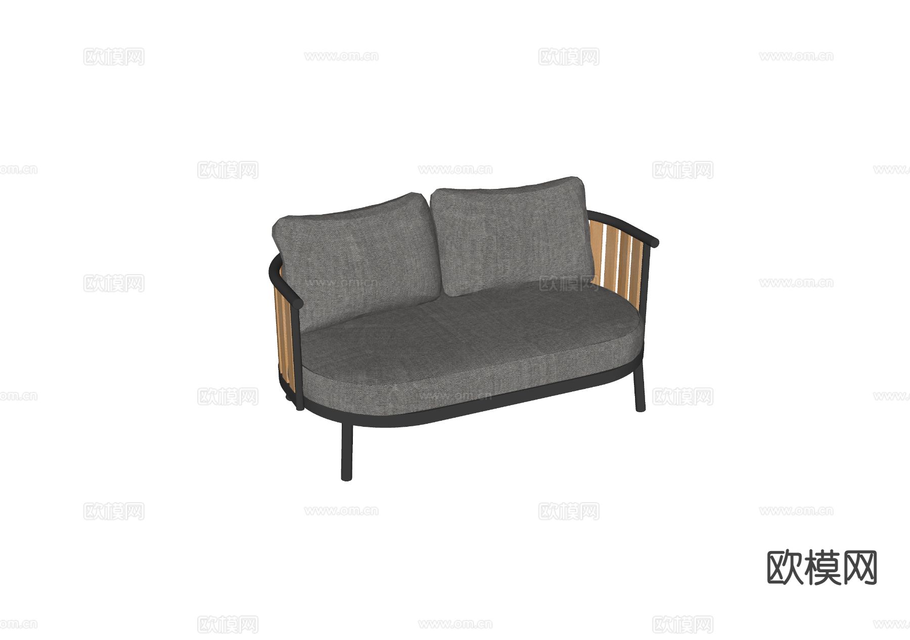 双人沙发 扶手沙发su模型下载（渲染图1）