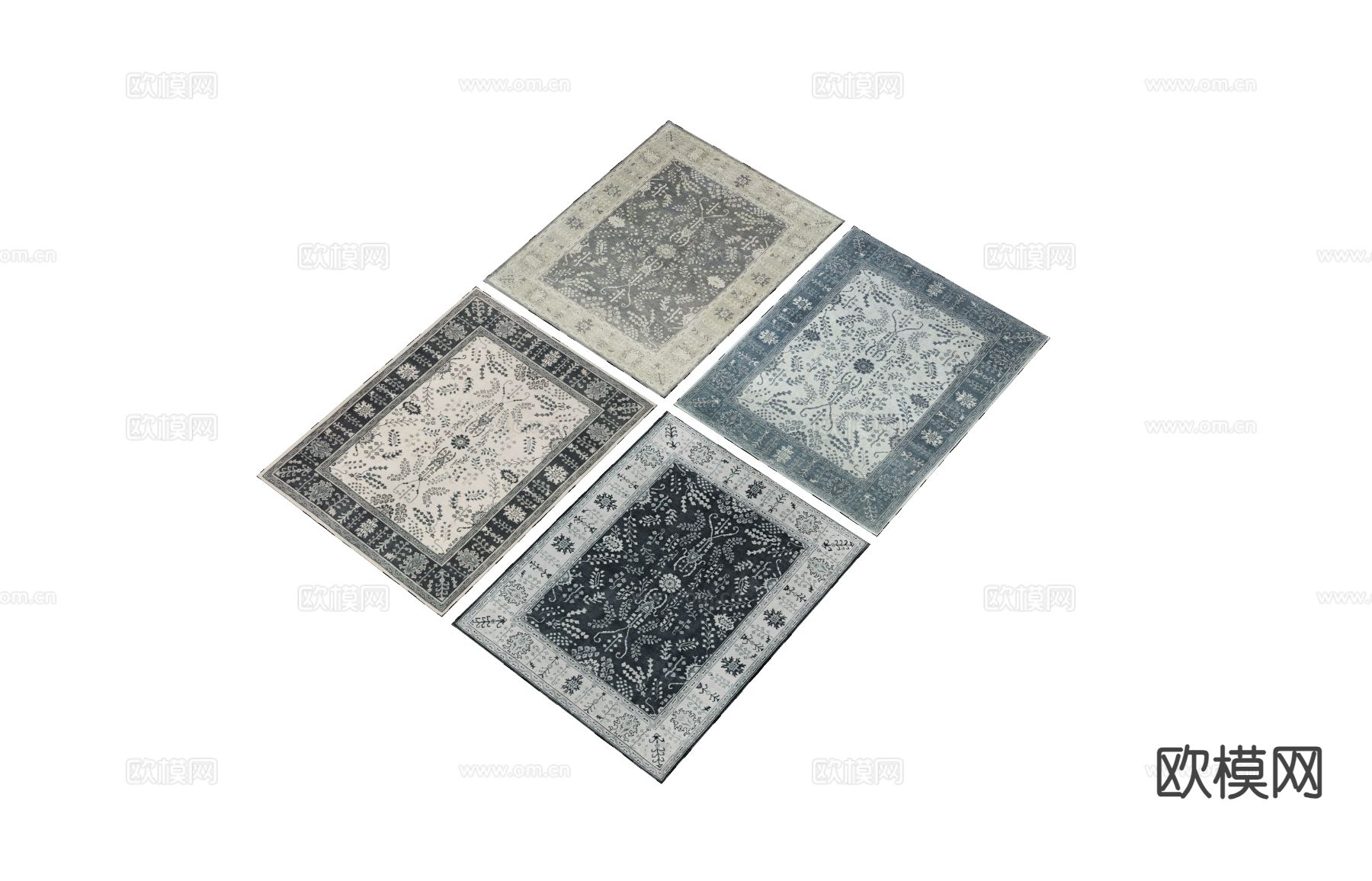 欧式地毯 卧室地毯 客厅地毯su模型下载（渲染图1）