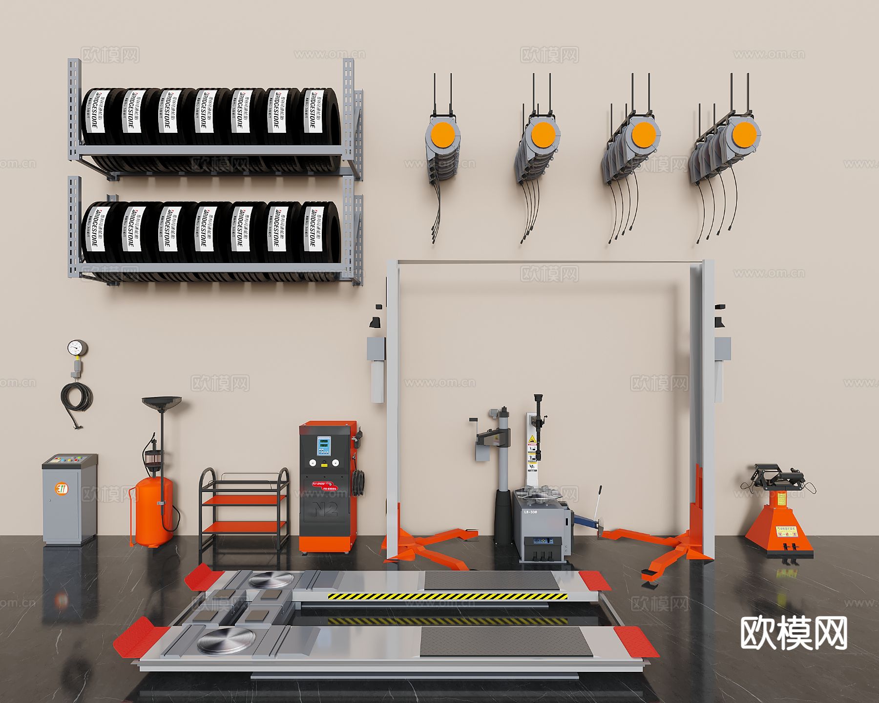 现代汽修器材机械3d模型下载