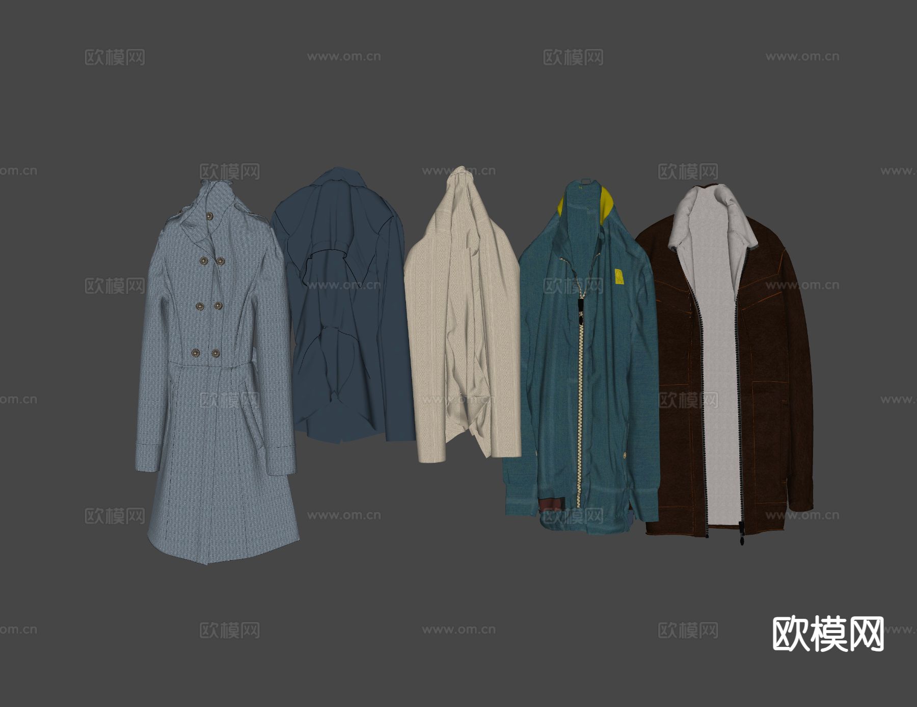 男士服装 外套 皮衣 夹克su模型下载（渲染图1）