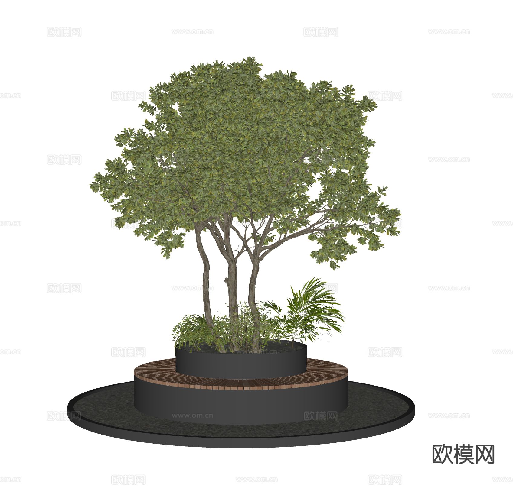 户外椅 树池椅 公园椅 公共座椅su模型下载（渲染图1）