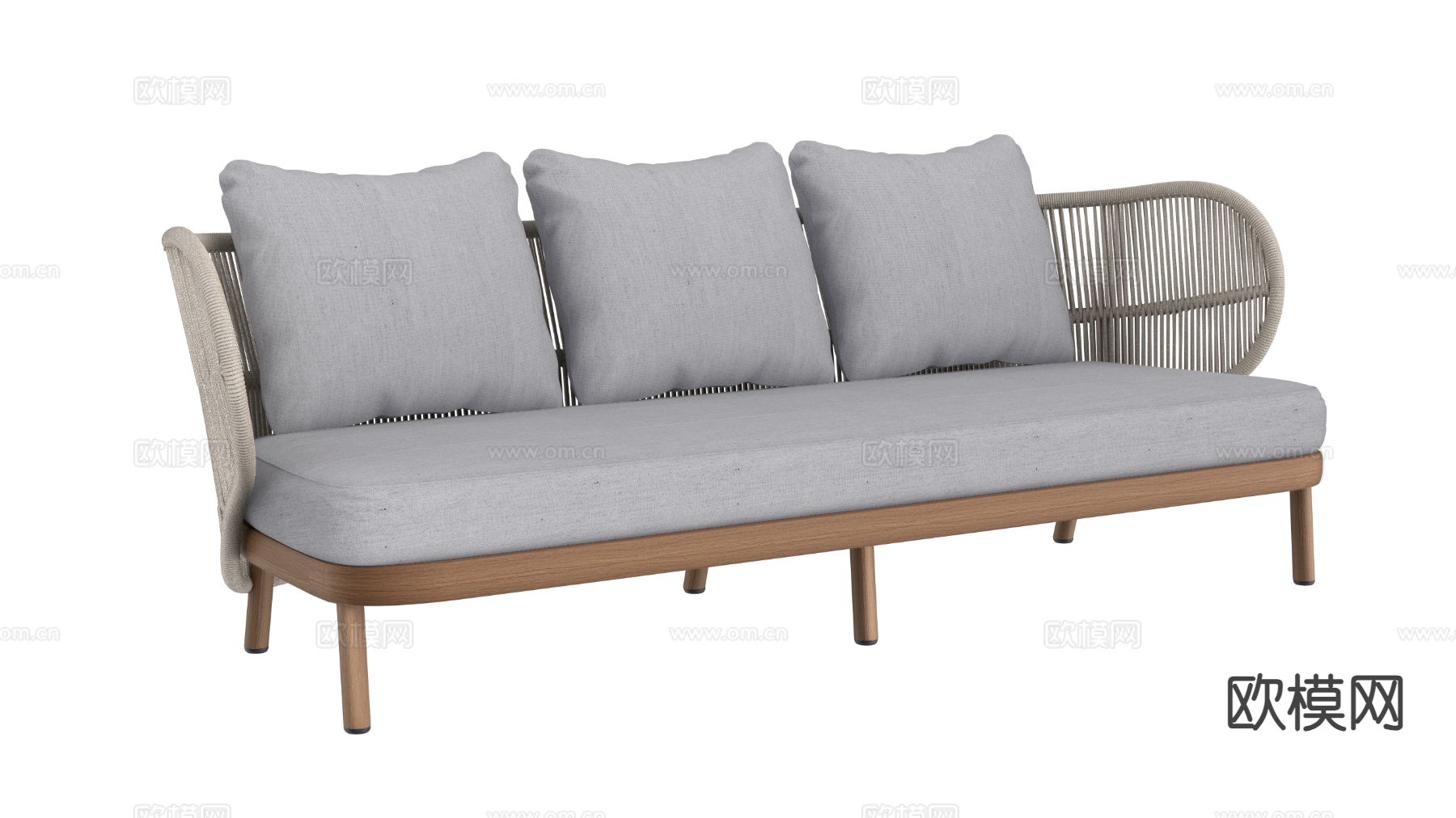 休闲沙发 藤编沙发su模型下载（渲染图2）