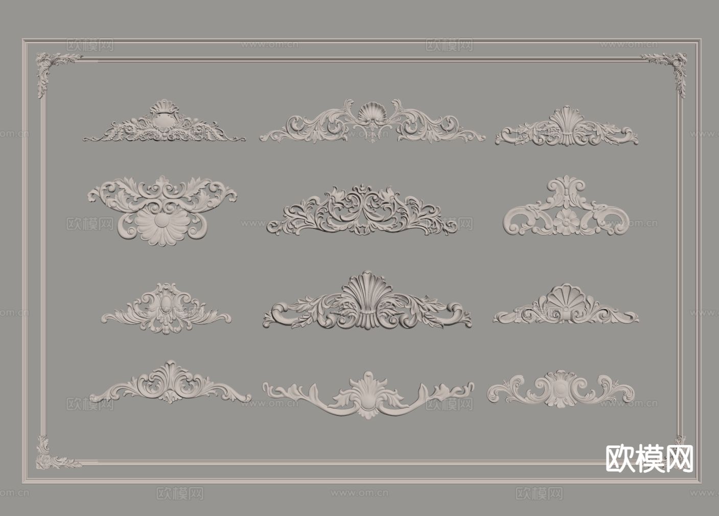 法式雕花灯盘su模型下载（渲染图1）