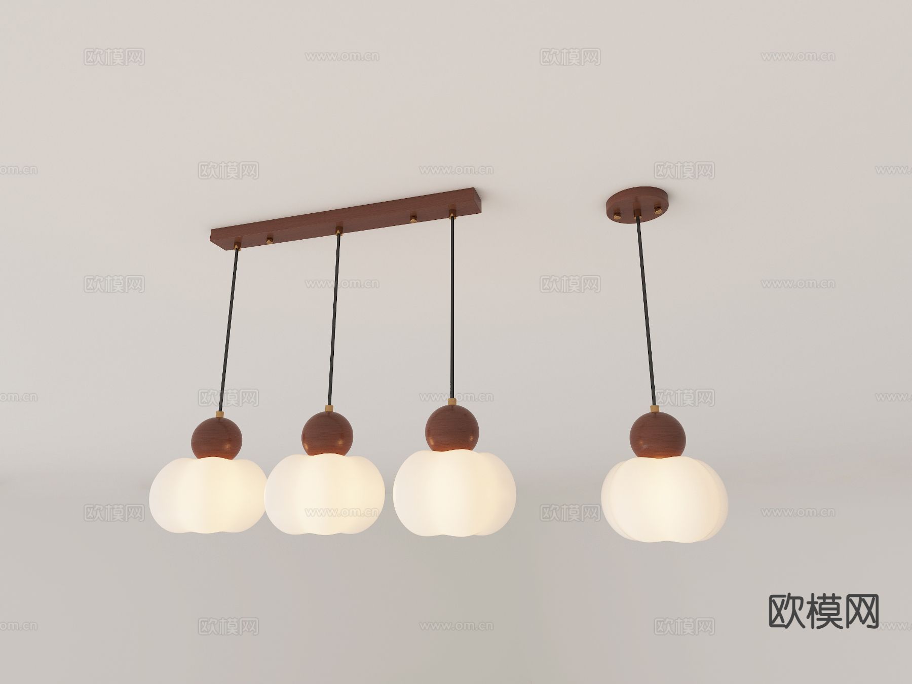 中古风吊灯 多头吊灯3d模型下载