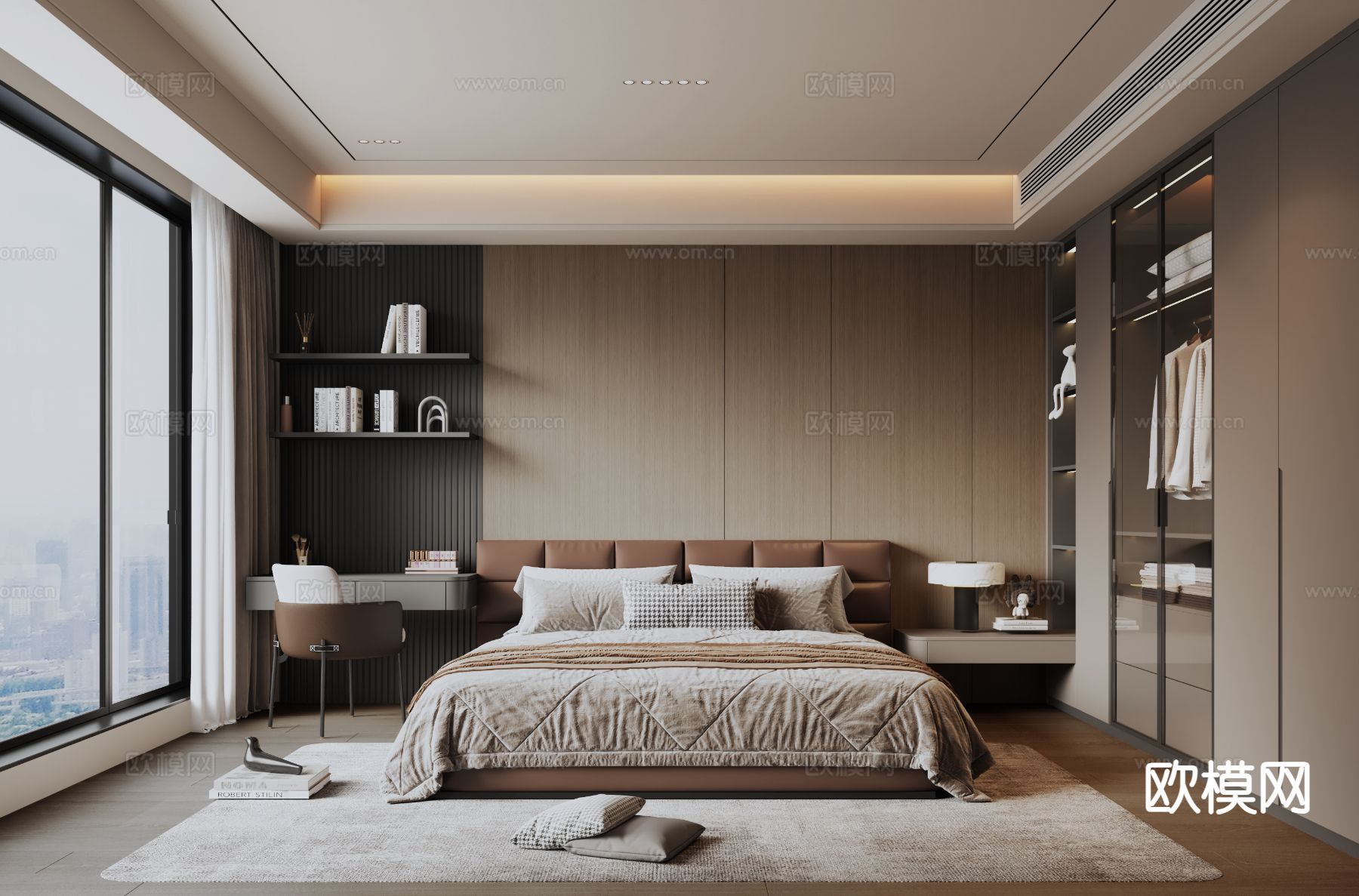 意式卧室 主卧3d模型下载