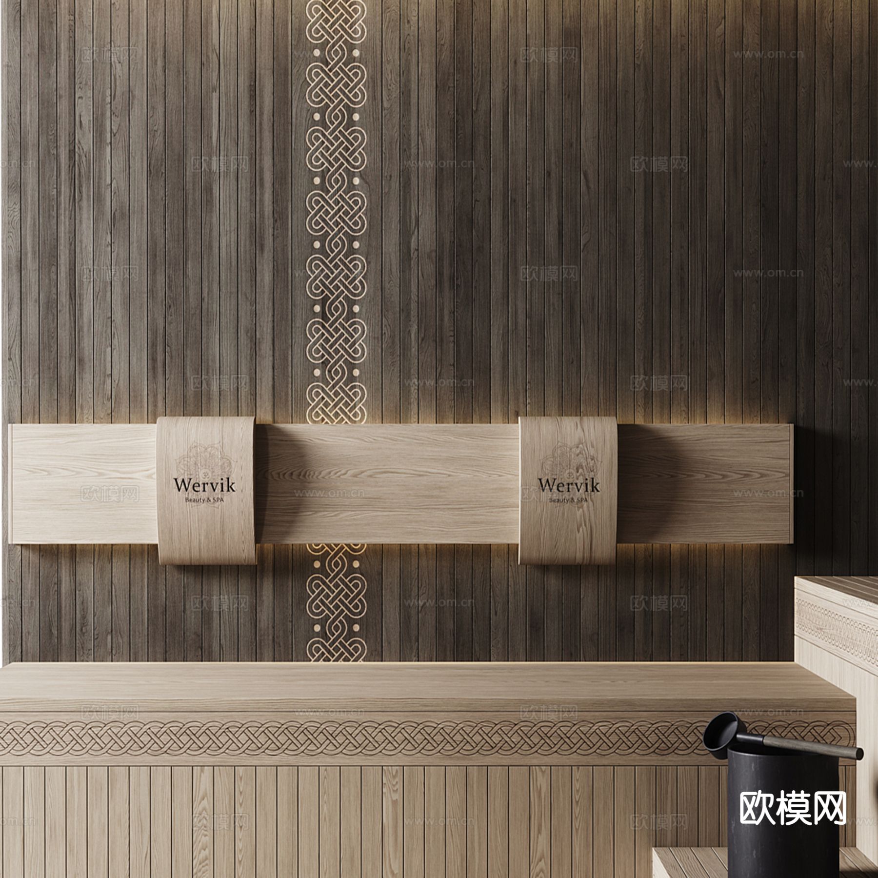 新中式桑拿房 汗蒸房su模型下载（渲染图5）