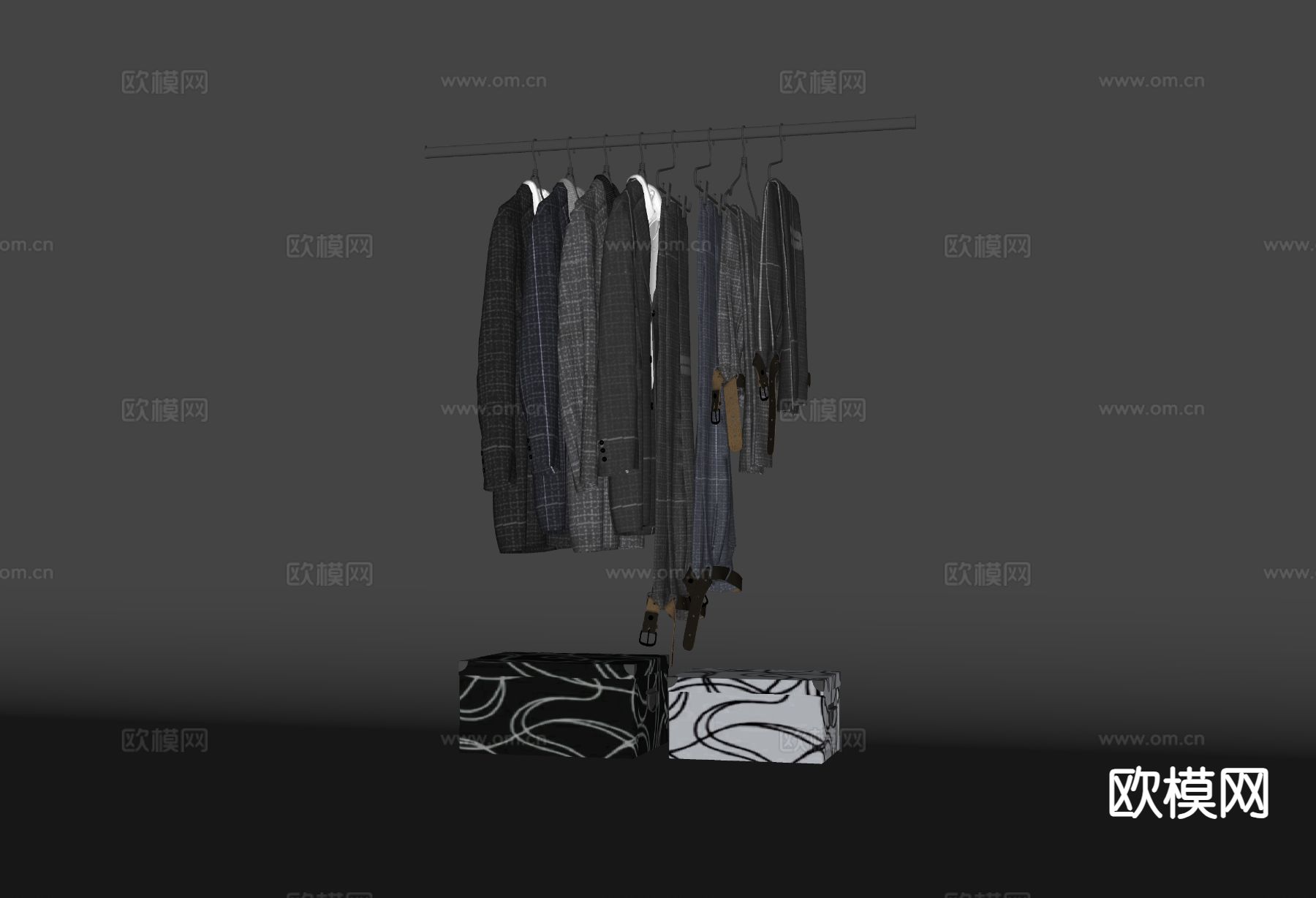 男士服装 衣服 外套 西装su模型下载（渲染图1）