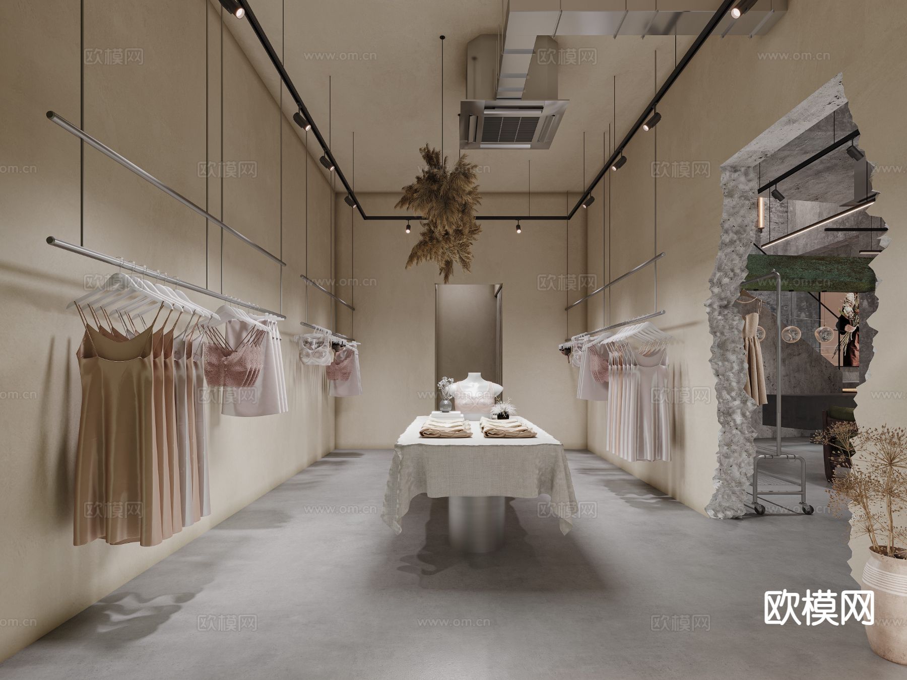 工业风服装店 女装店3d模型