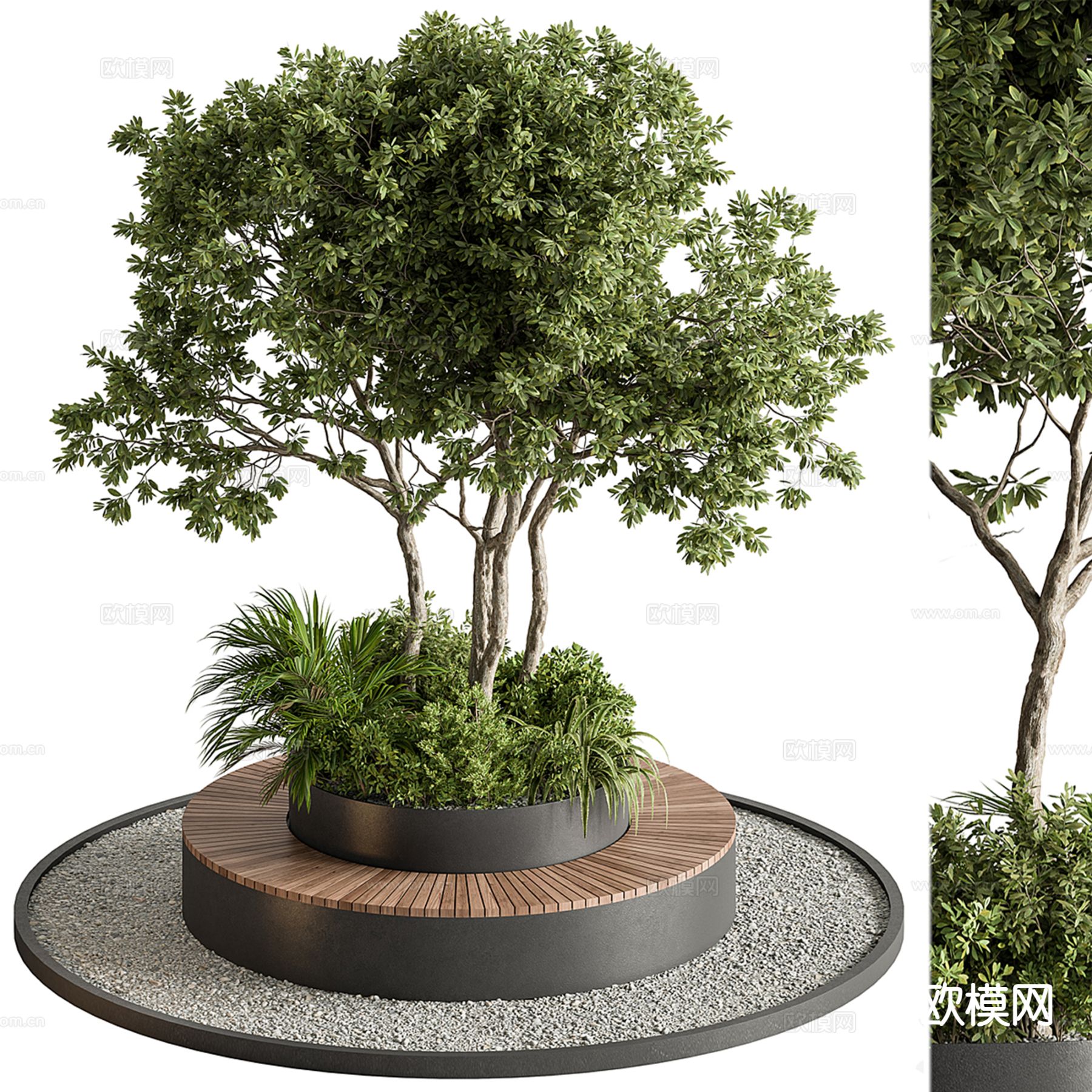 户外椅 树池椅 公园椅 公共座椅su模型下载（渲染图2）