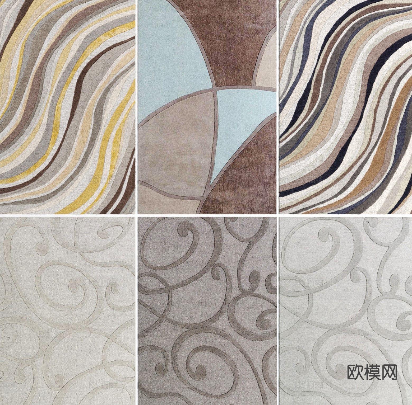 方形地毯 客厅地毯su模型下载（渲染图2）