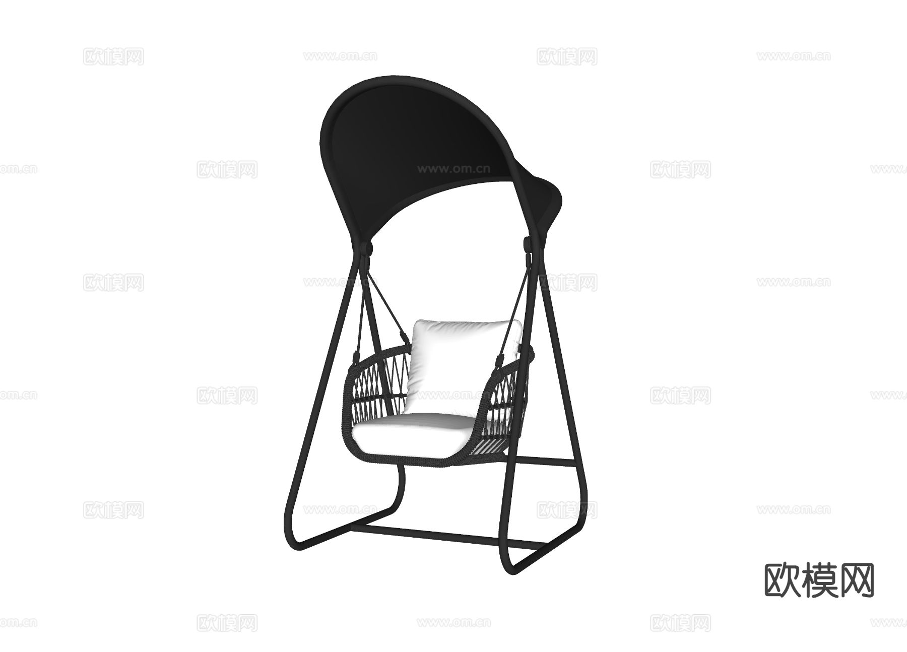 藤编吊椅 秋千椅 摇椅su模型下载（渲染图1）