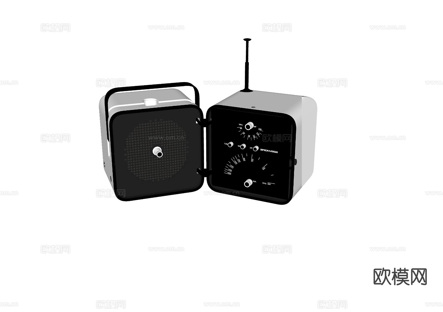 意大利Brionvega 迷你音响 蓝牙音响su模型下载（渲染图1）