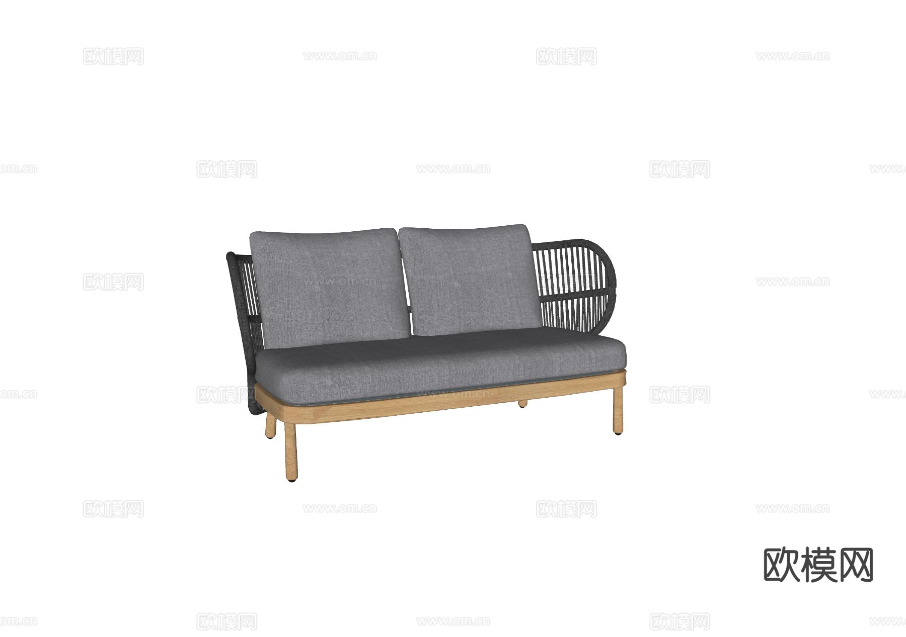 休闲沙发 藤编沙发su模型下载（渲染图1）