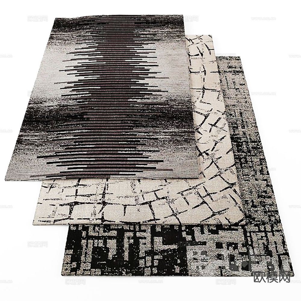 方形地毯 客厅地毯su模型下载（渲染图2）