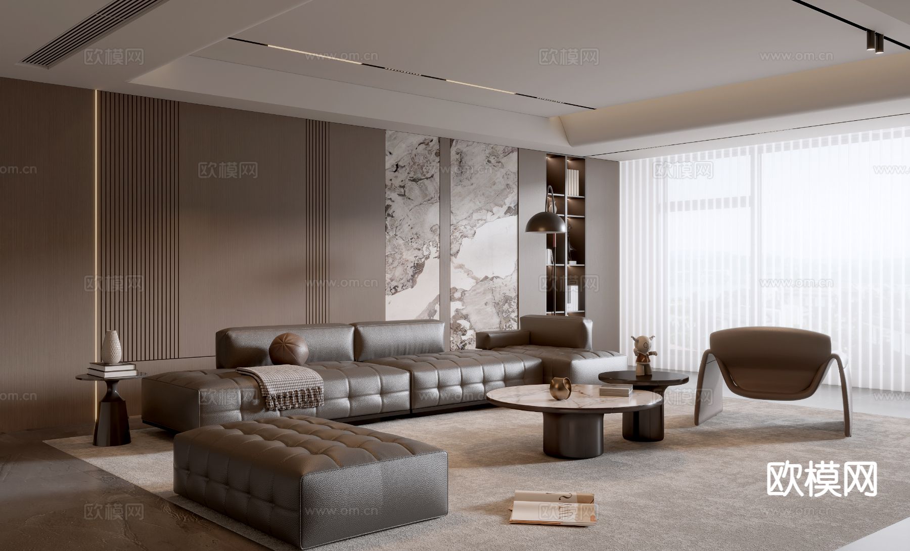 意式客厅3d模型下载