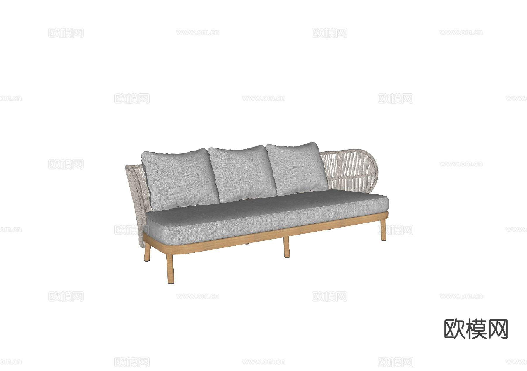 休闲沙发 藤编沙发su模型下载（渲染图1）