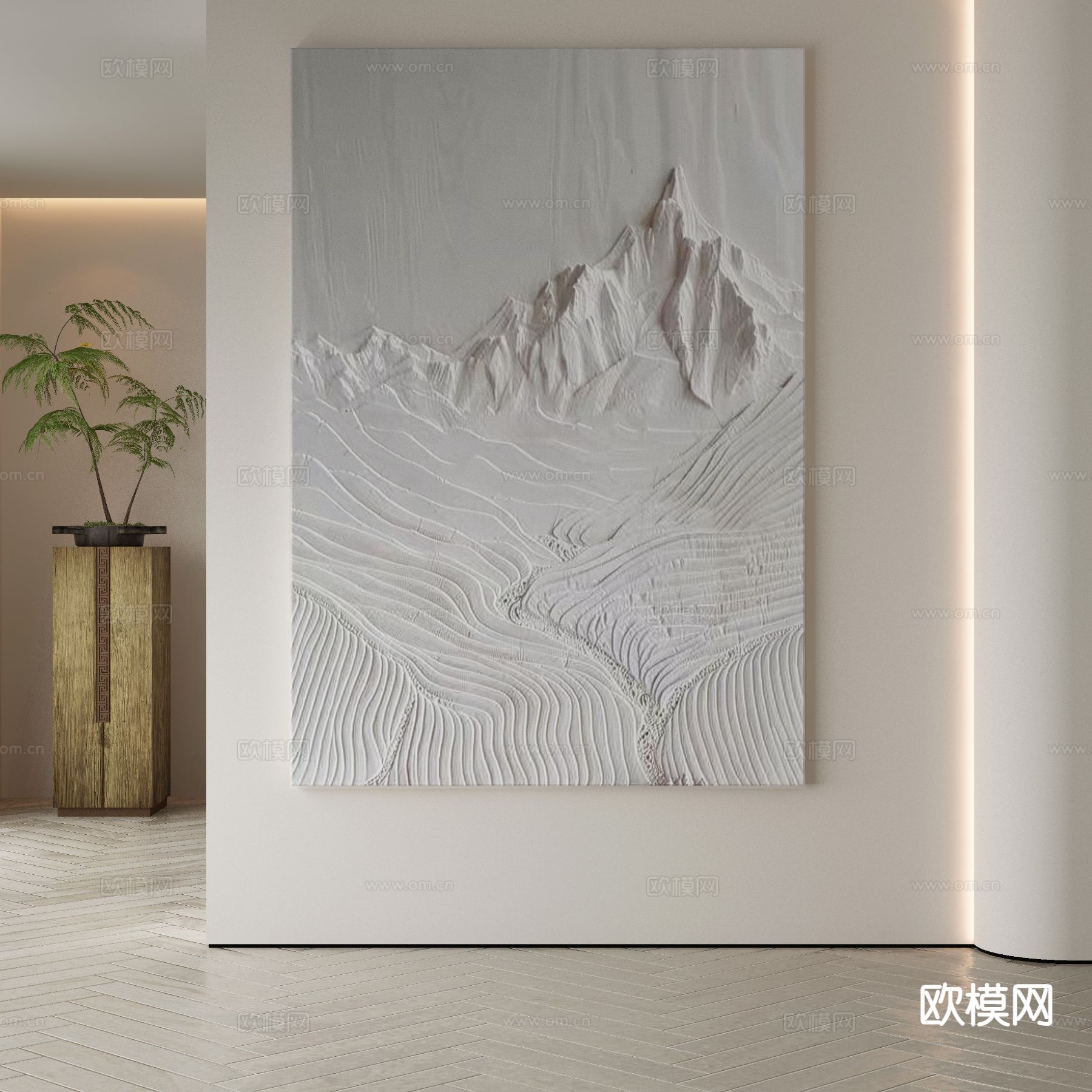 现代立体画 肌理画 装饰画3d模型