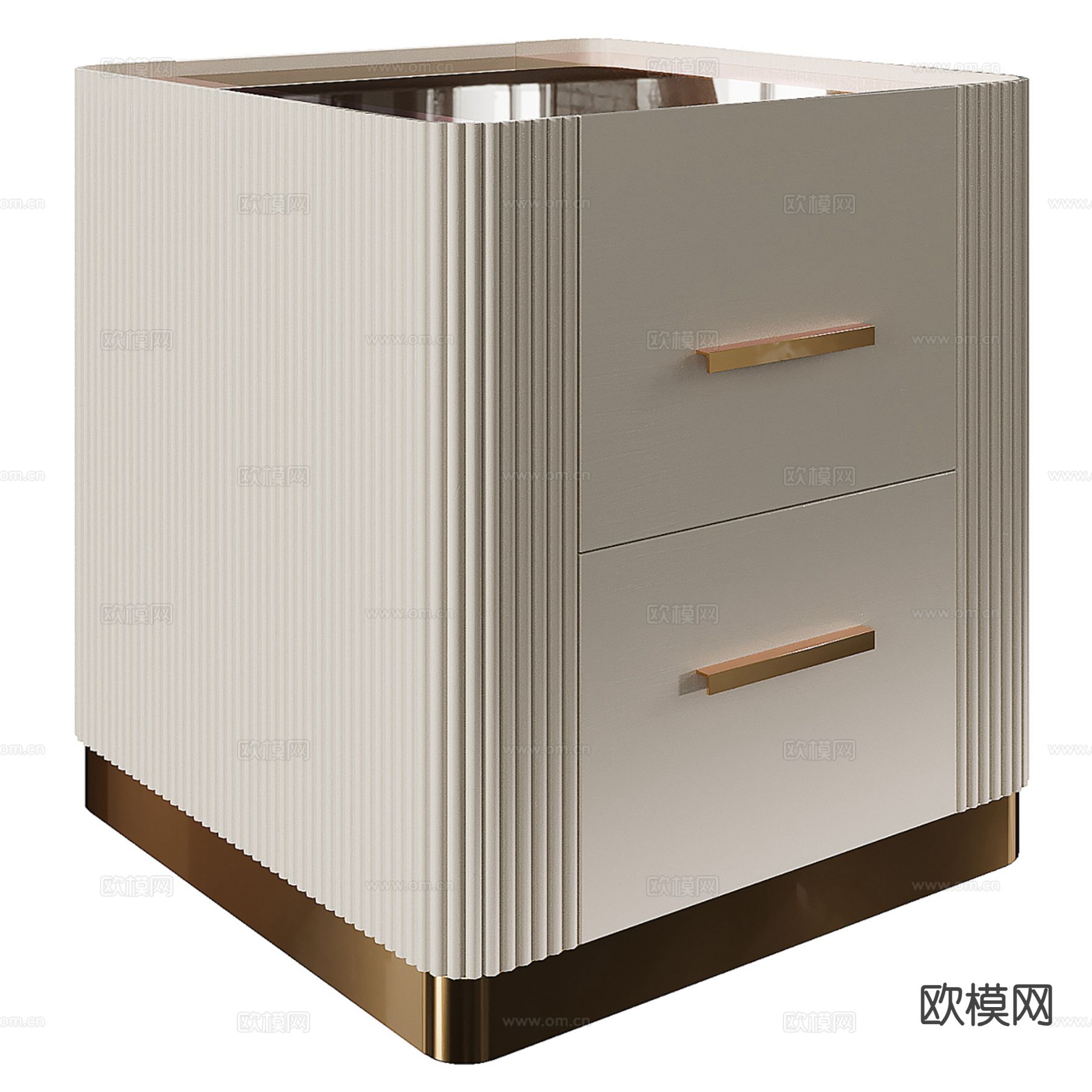 轻奢床头柜3d模型下载（渲染图3）