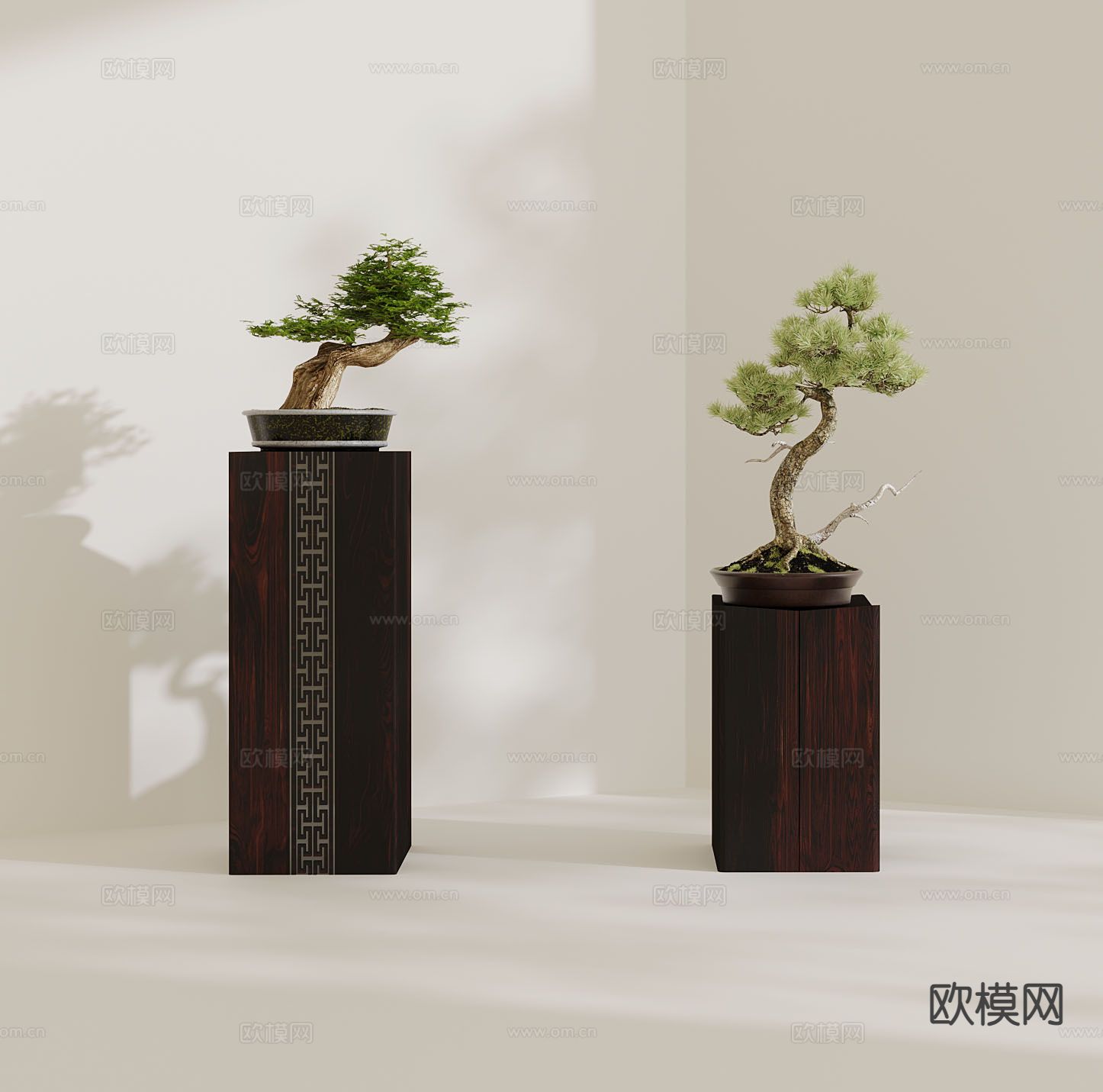 新中式盆栽 盆景 松柏3d模型