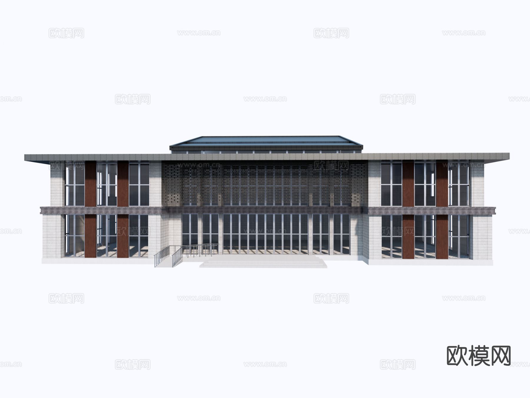 现代展览管 文化馆su模型下载（渲染图2）
