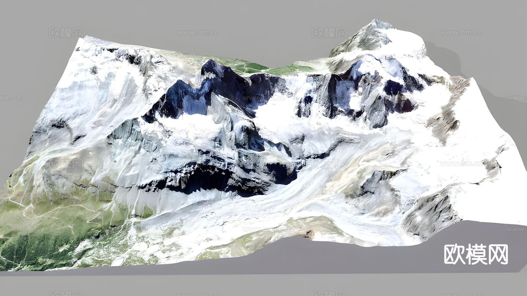 阿尔卑斯山 山地景观3d模型