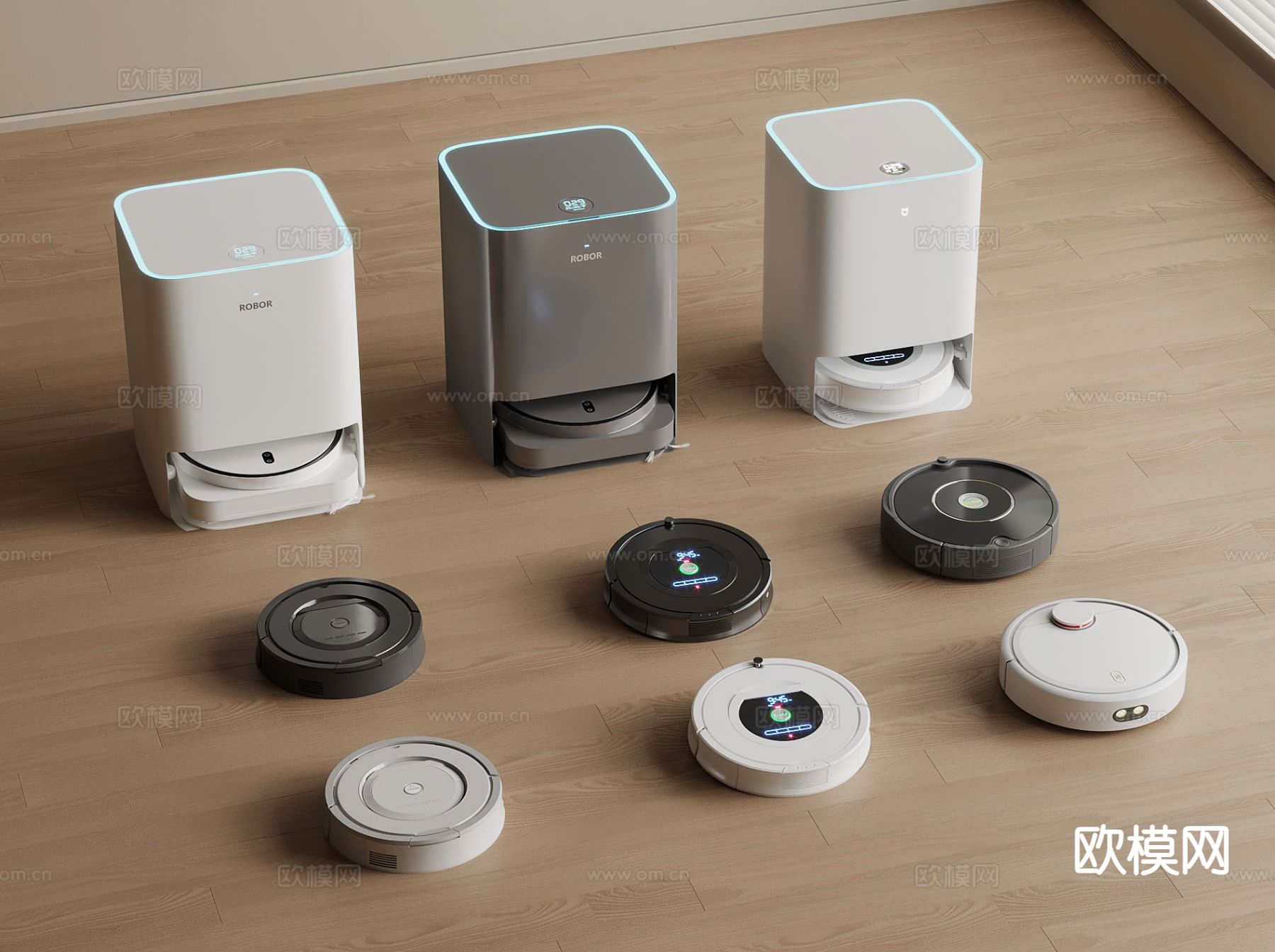 现代扫地机器人3d模型下载