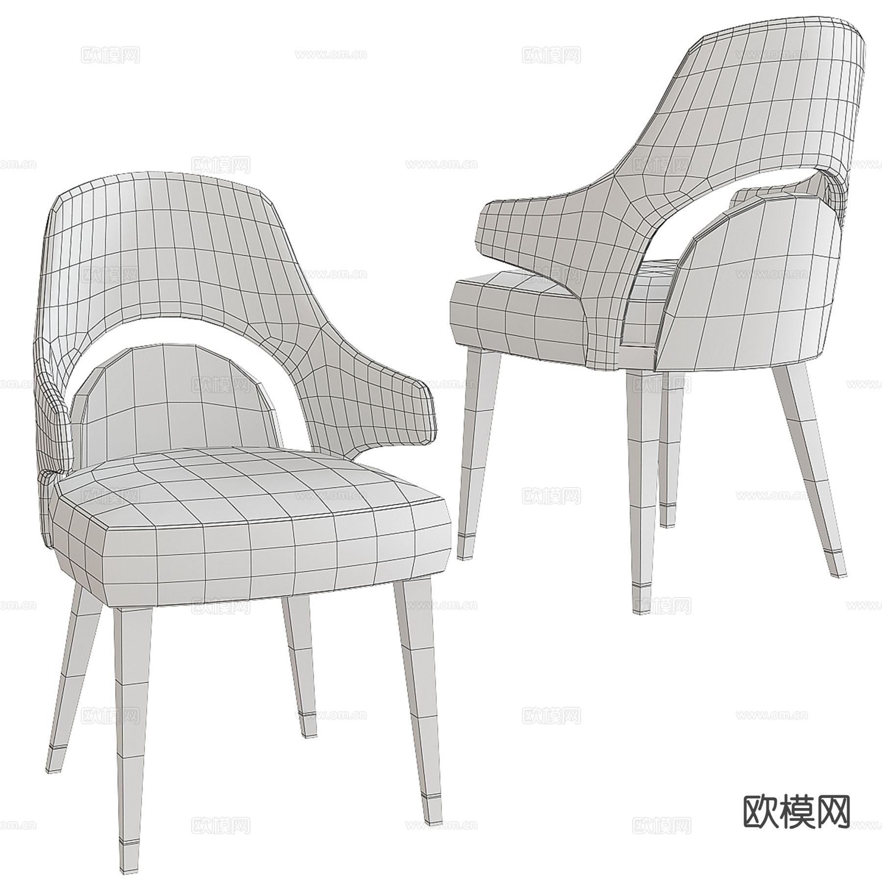 Turri欧式布艺椅子 单椅3d模型