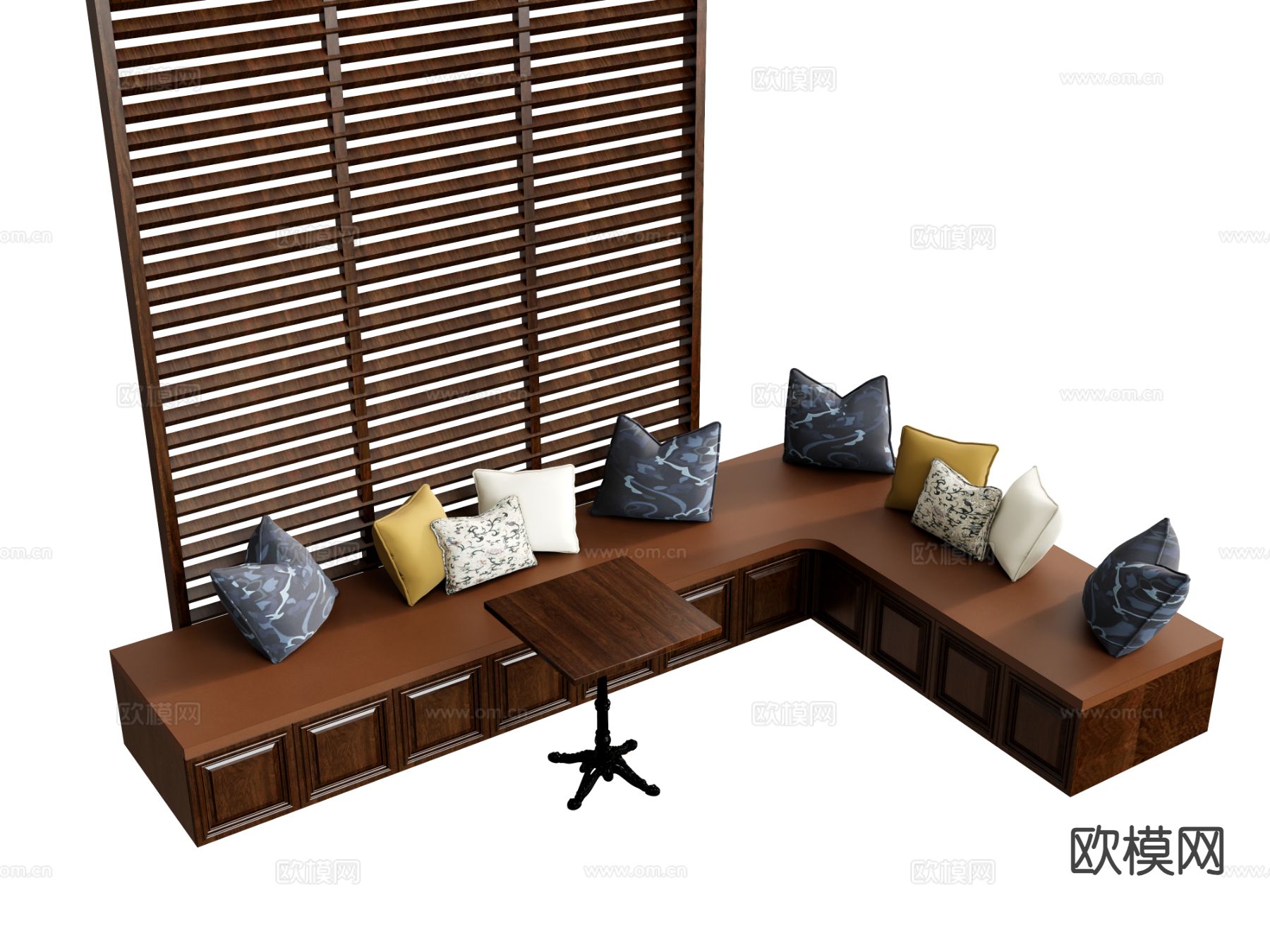 卡座沙发 休闲沙发su模型下载（渲染图2）