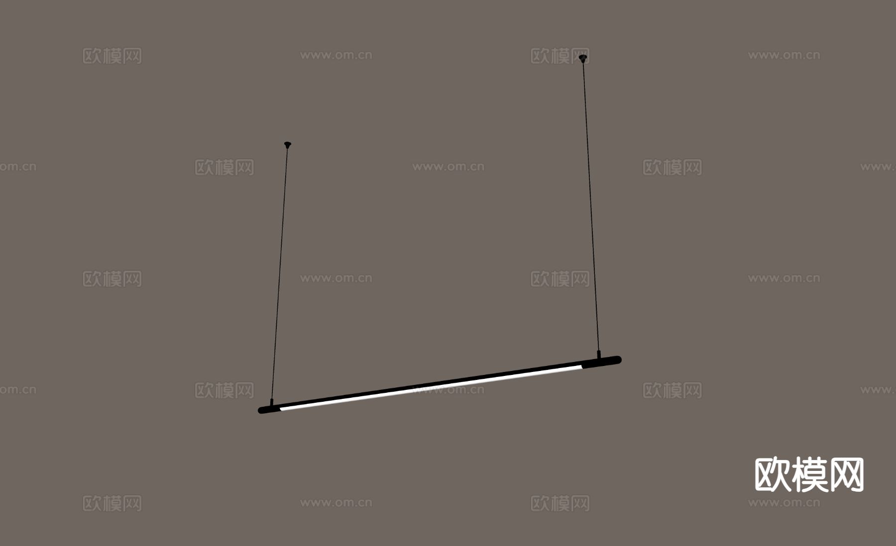 中古风装饰吊灯 长条吊灯su模型下载（渲染图1）