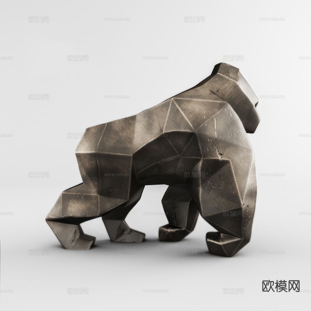 gorilla大猩猩雕塑 动物摆件3d模型