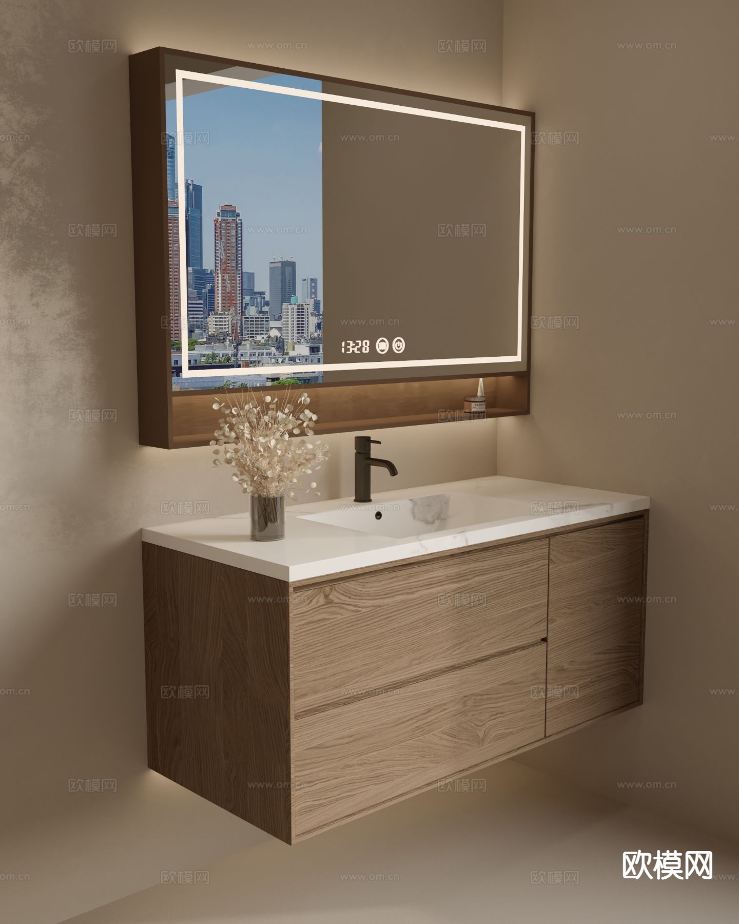 侘寂洗手台 洗手盆 悬空台盆3d模型下载