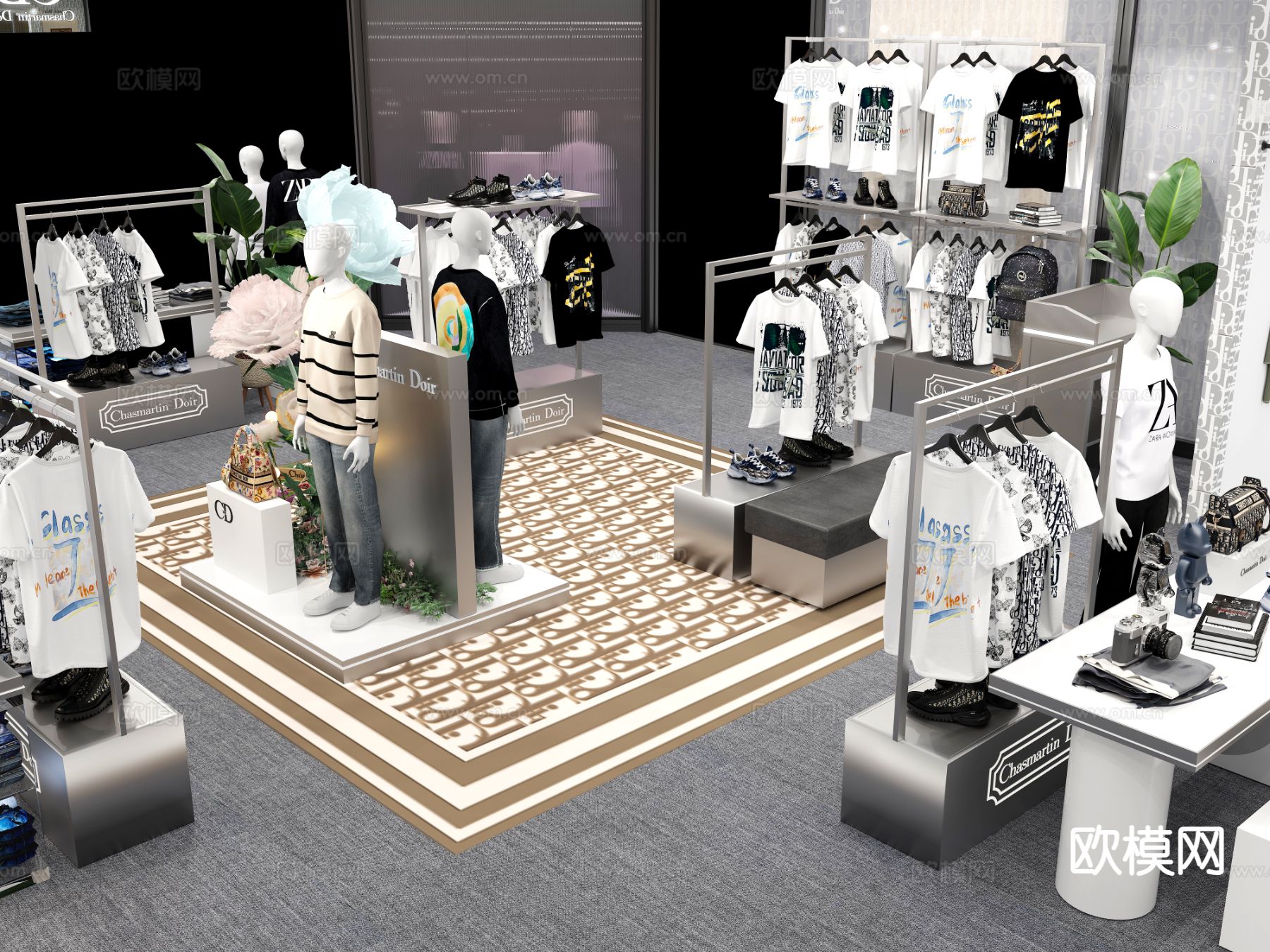 现代服装店 快闪店3d模型