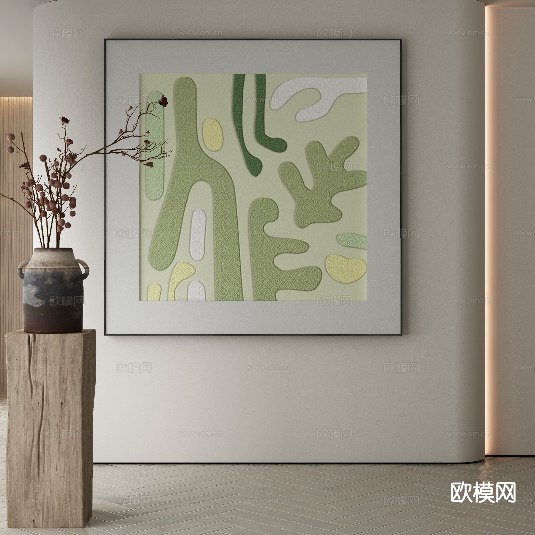 现代抽象画 装饰画3d模型