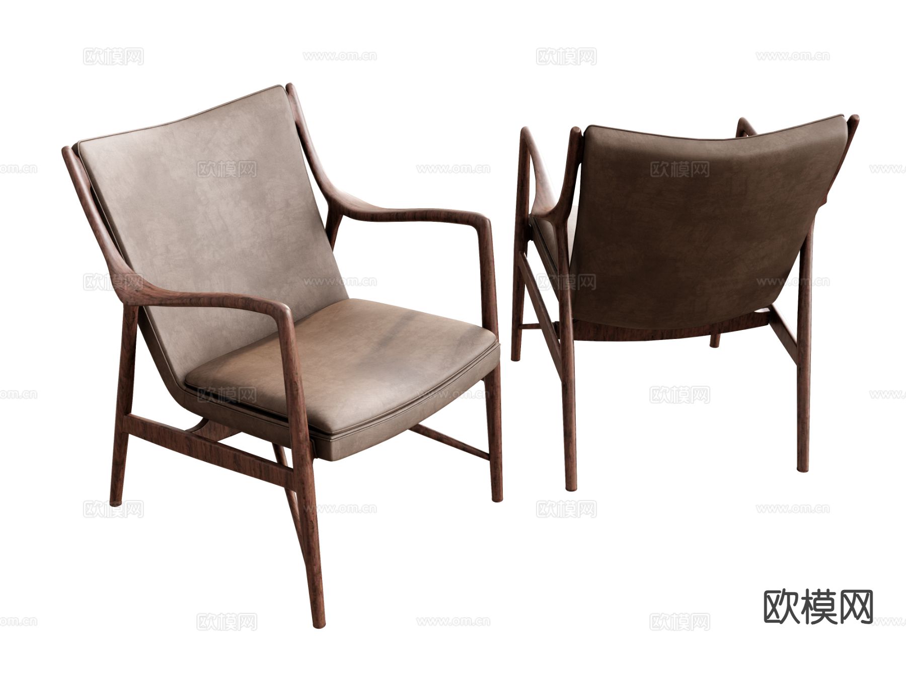 现代休闲椅su模型下载（渲染图2）
