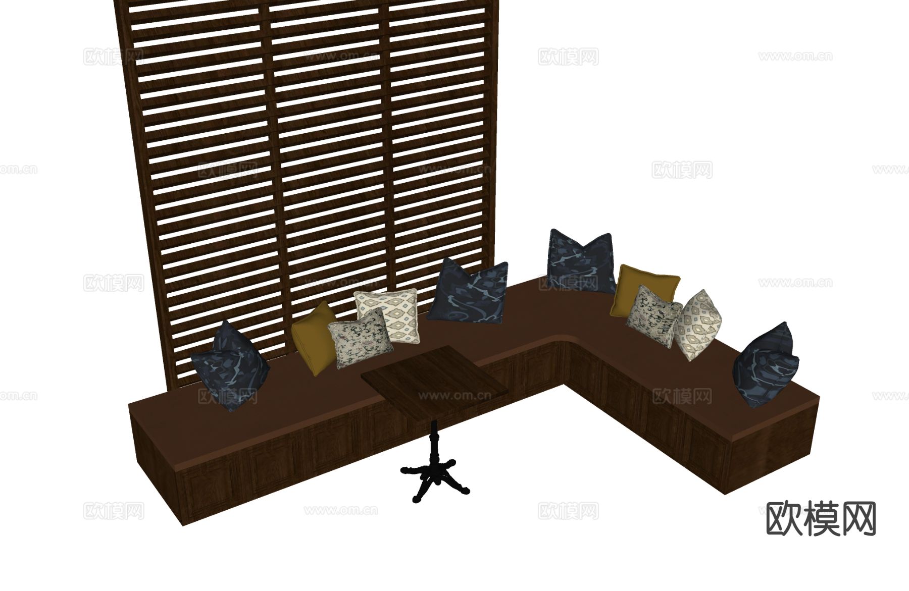 卡座沙发 休闲沙发su模型下载（渲染图1）