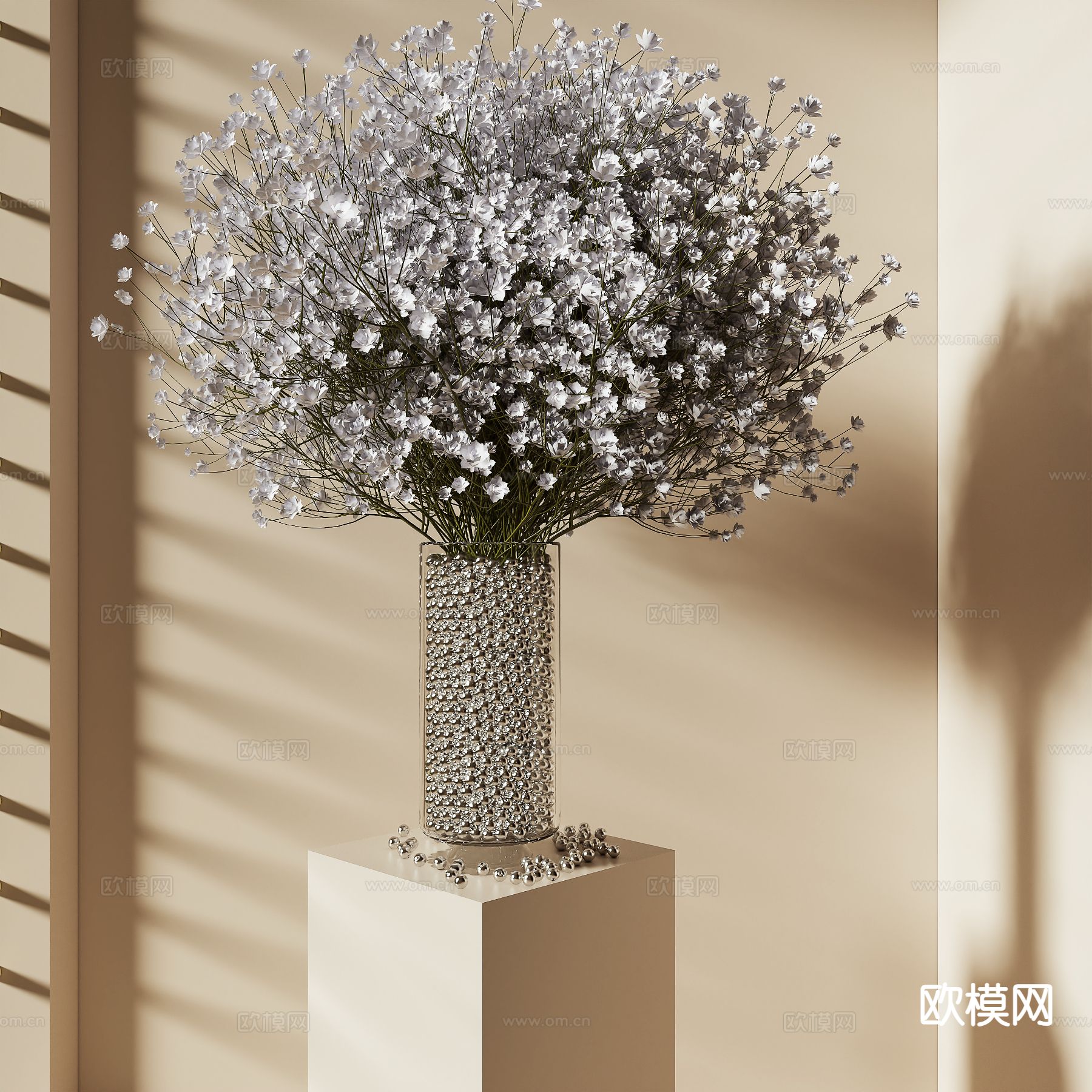 花 干花 插花 满天星3d模型