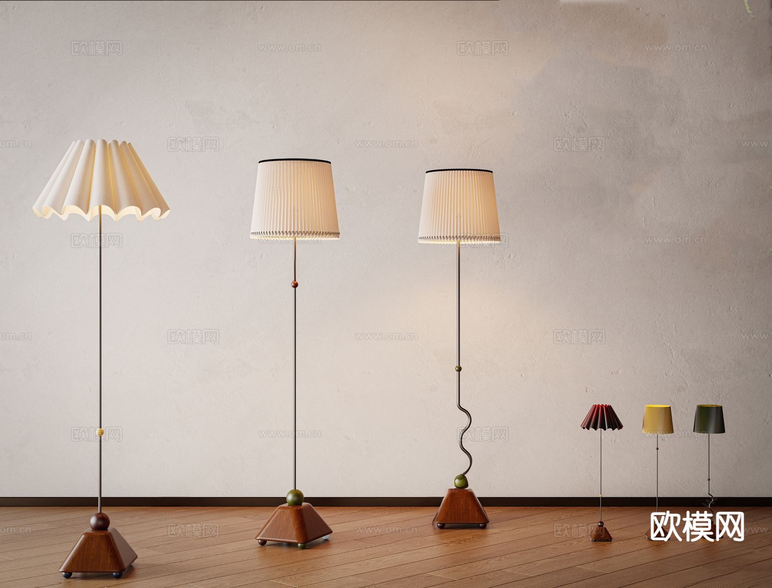中古风落地灯3d模型下载