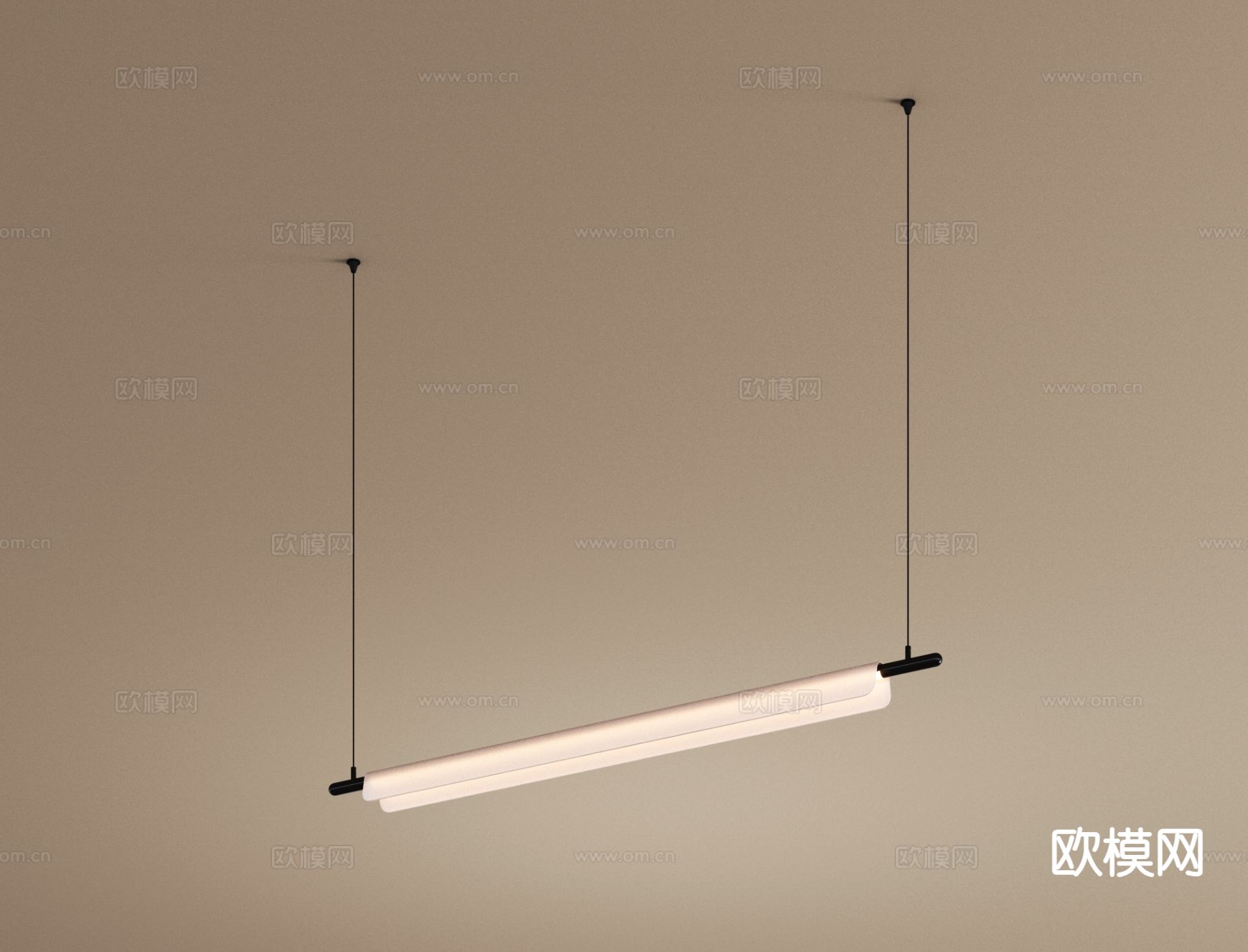 中古风装饰吊灯 长条吊灯su模型下载（渲染图2）