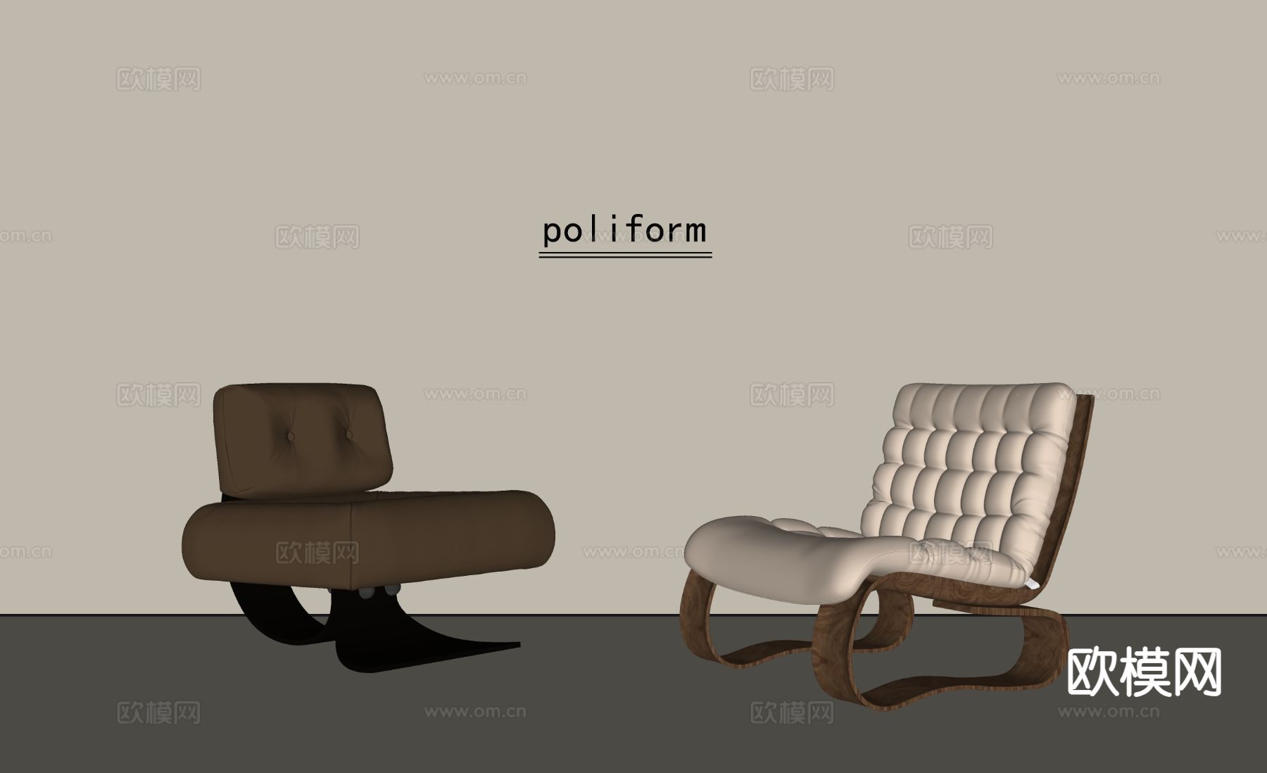 中古风休闲椅su模型下载（渲染图1）