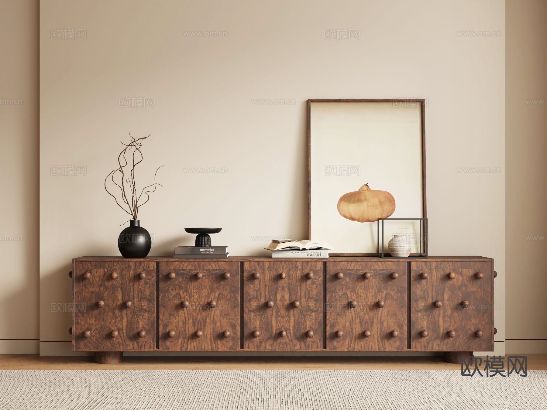 中古风电视柜3d模型下载