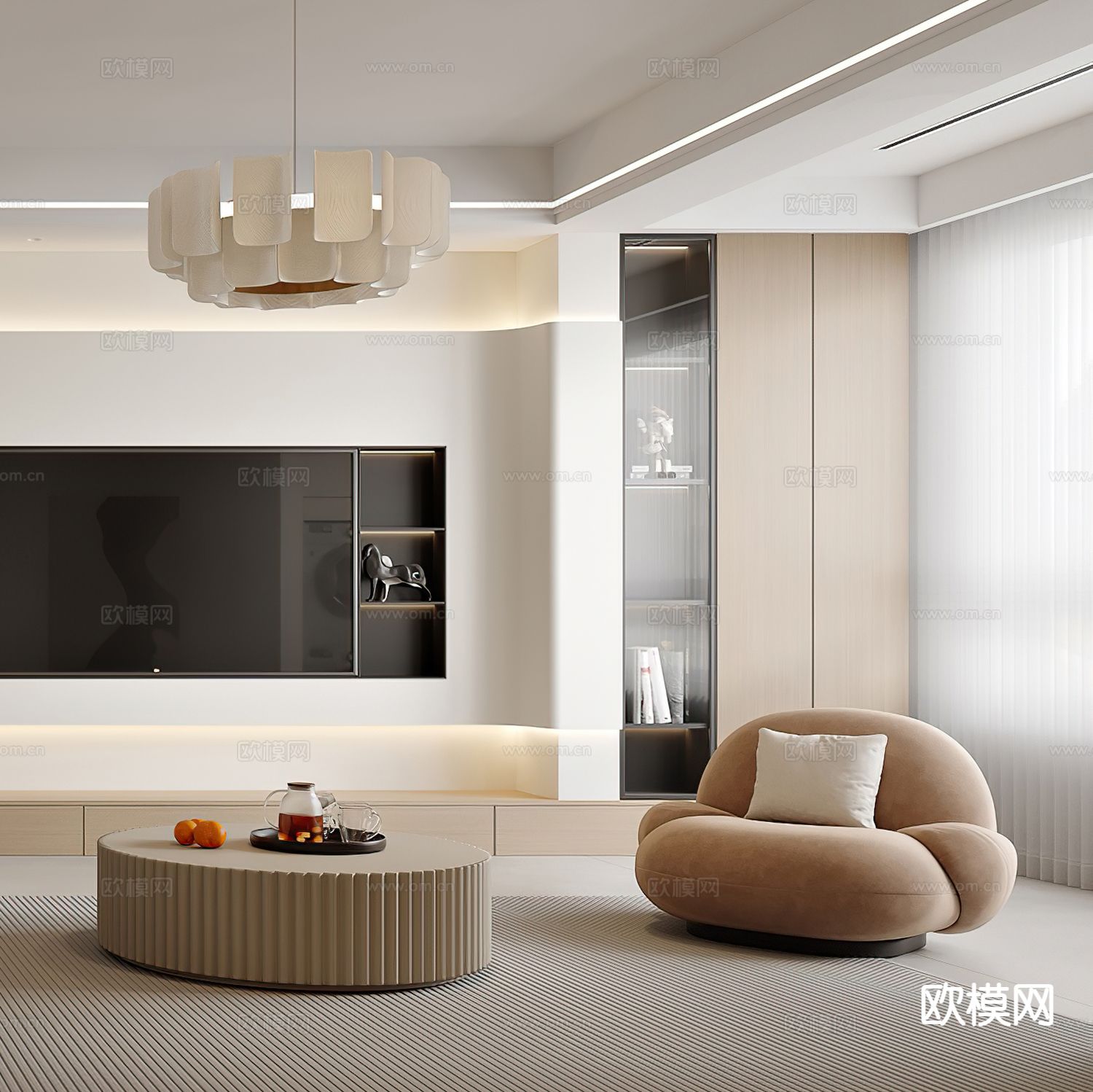 现代休闲椅3d模型下载