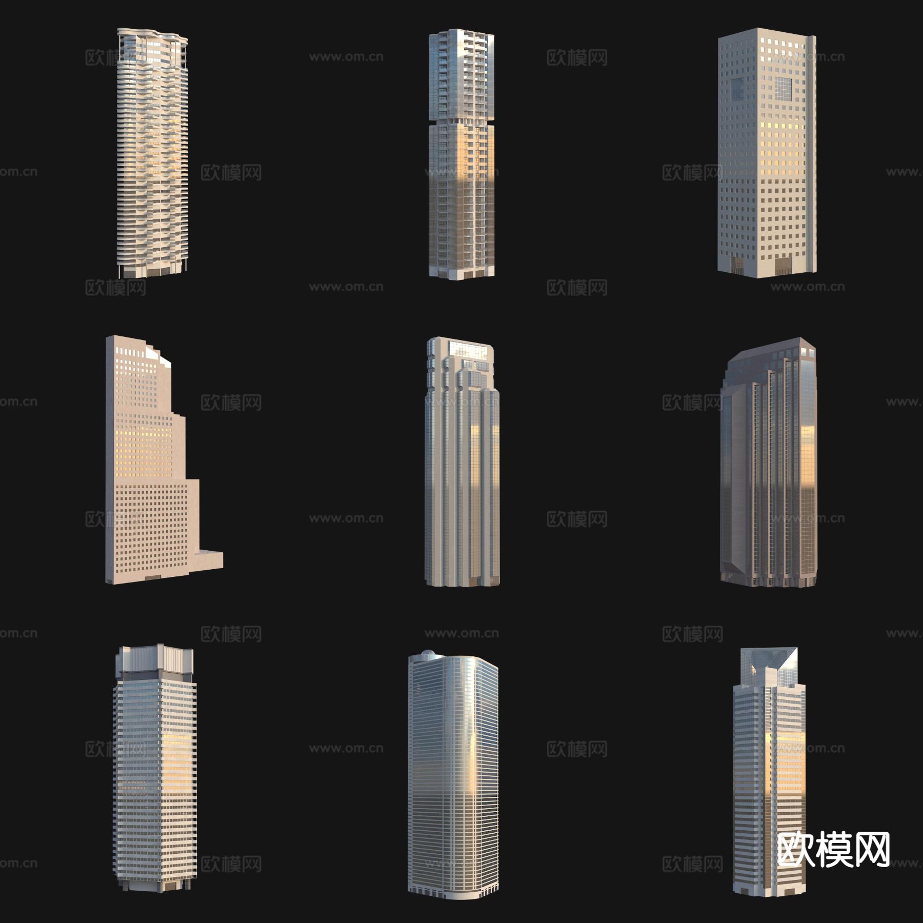 城市配楼 办公楼 高楼大厦 写字楼3d模型