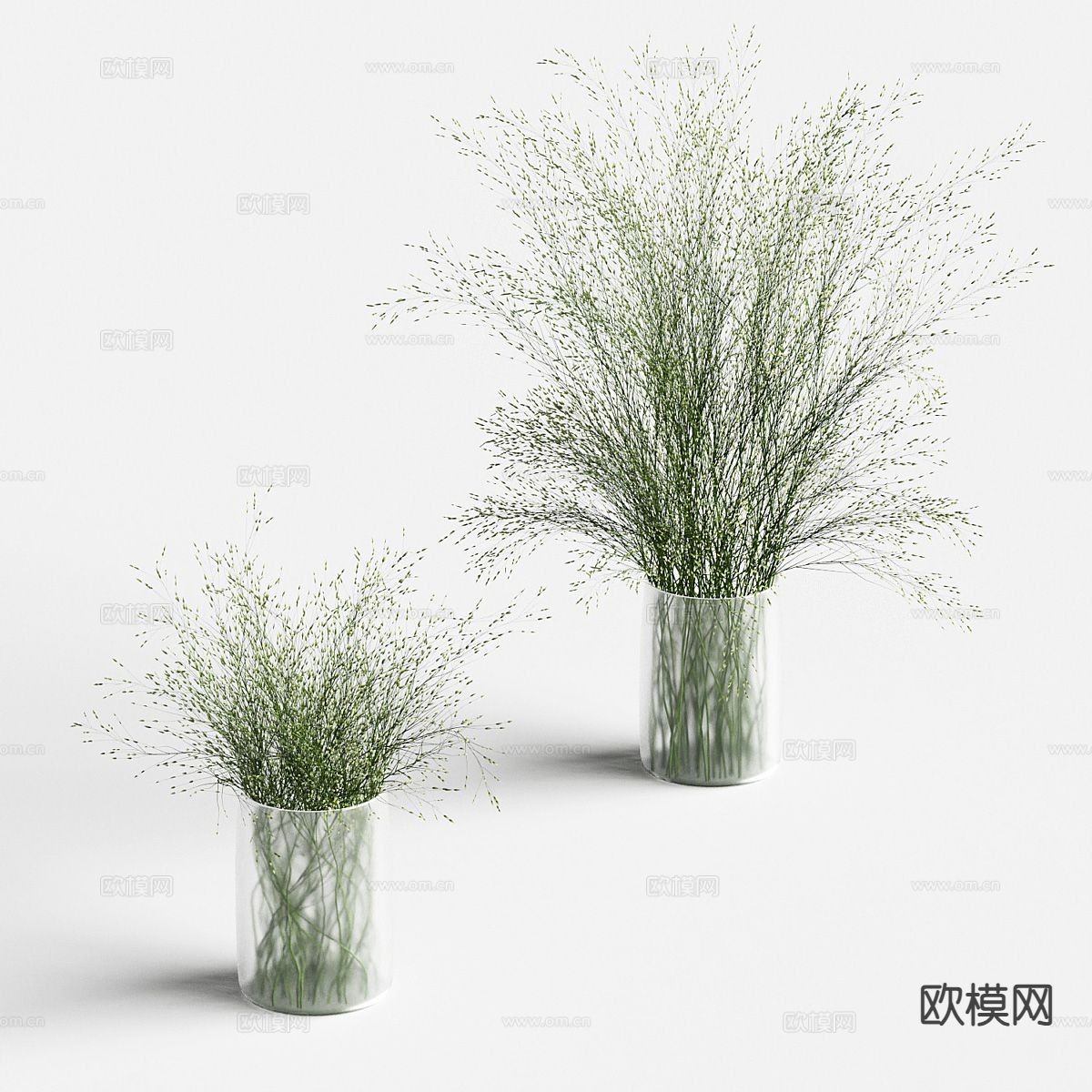 绿草花瓶 花艺 水培绿植3d模型