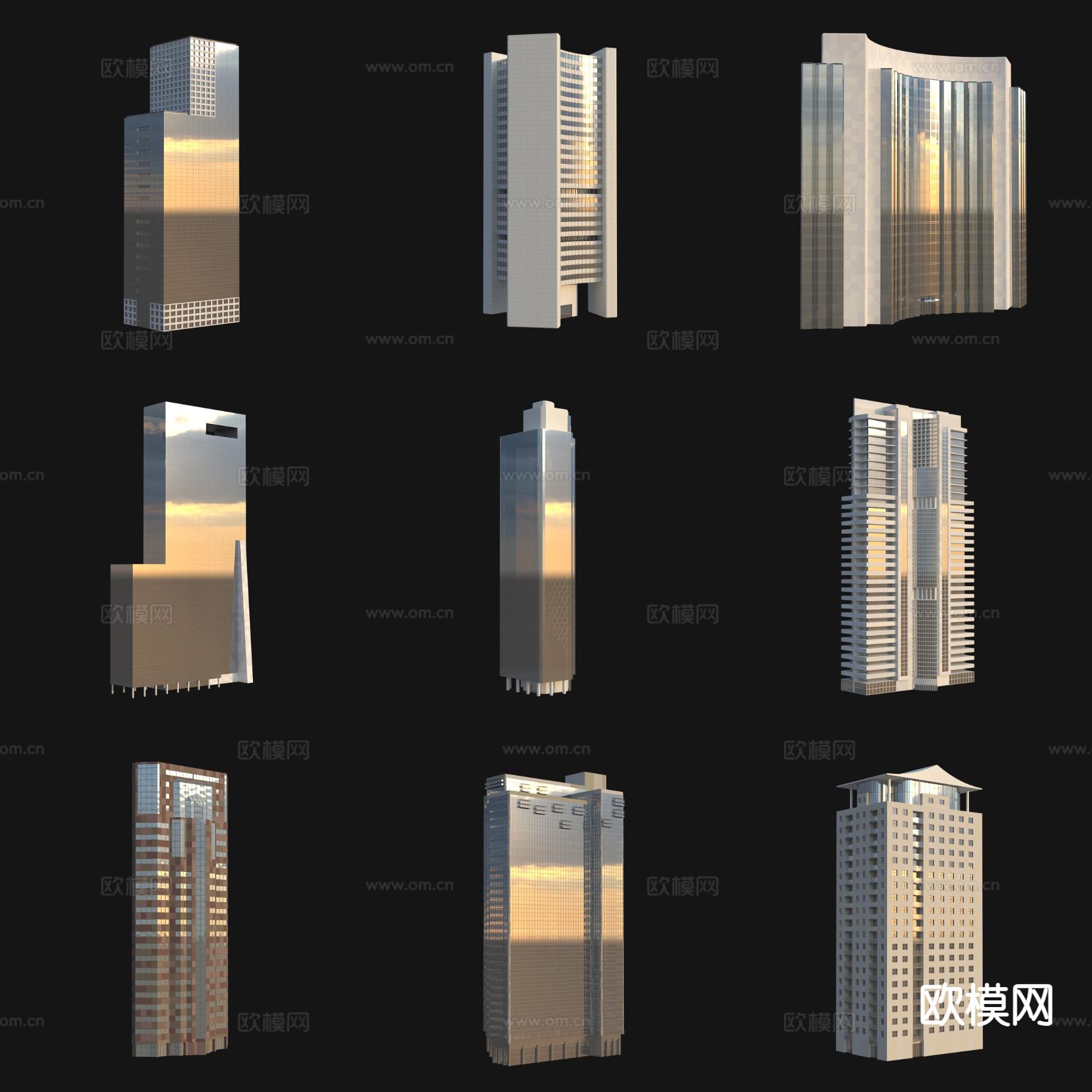 城市配楼 办公楼 高楼大厦 写字楼3d模型