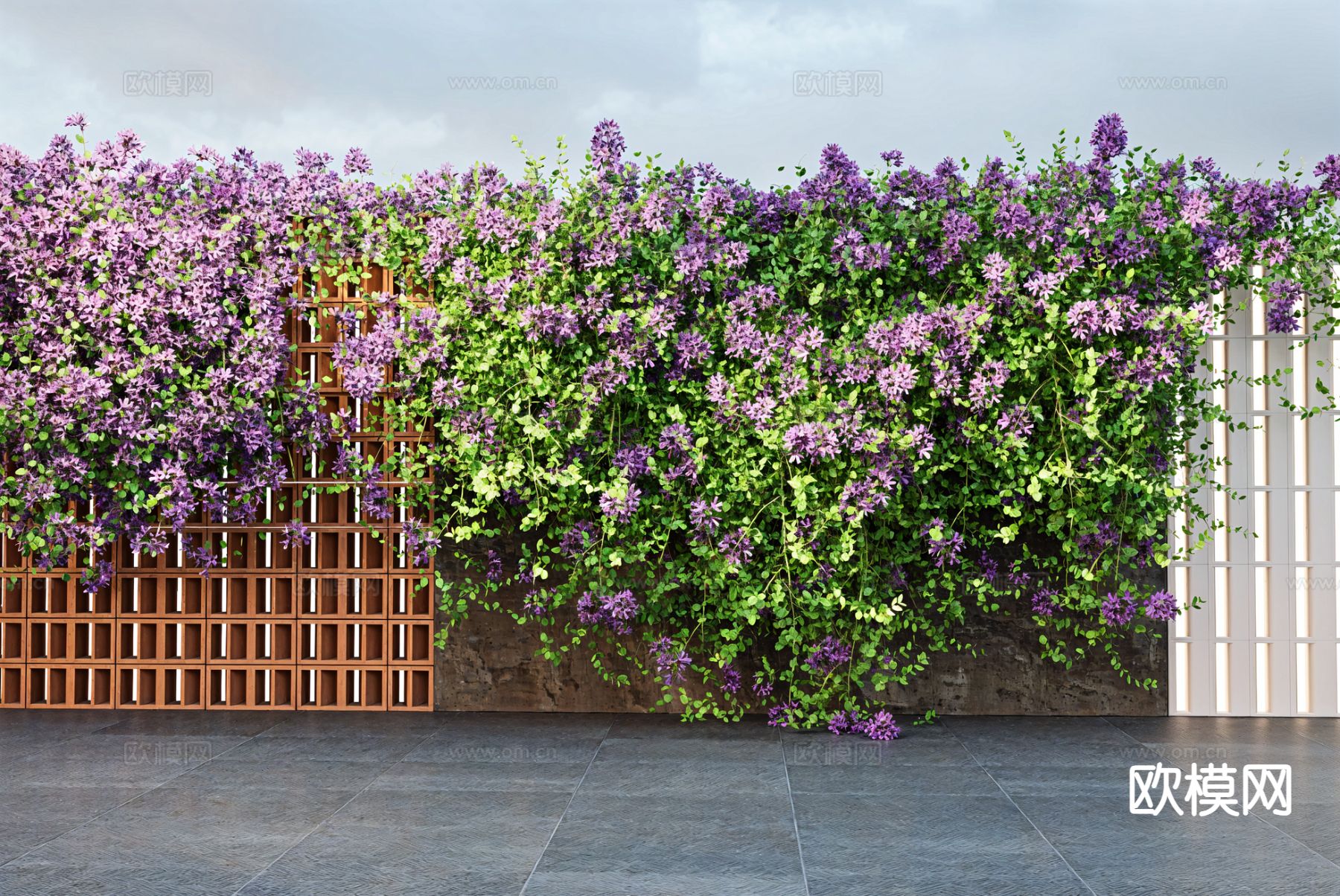绿植墙 绿篱su模型下载（渲染图2）