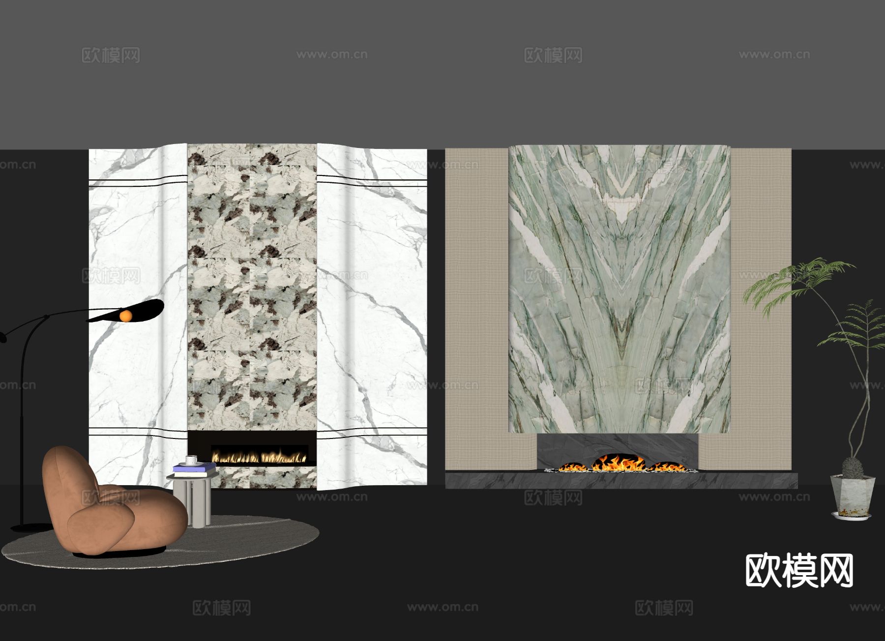 现代壁炉 装饰壁炉su模型下载（渲染图1）